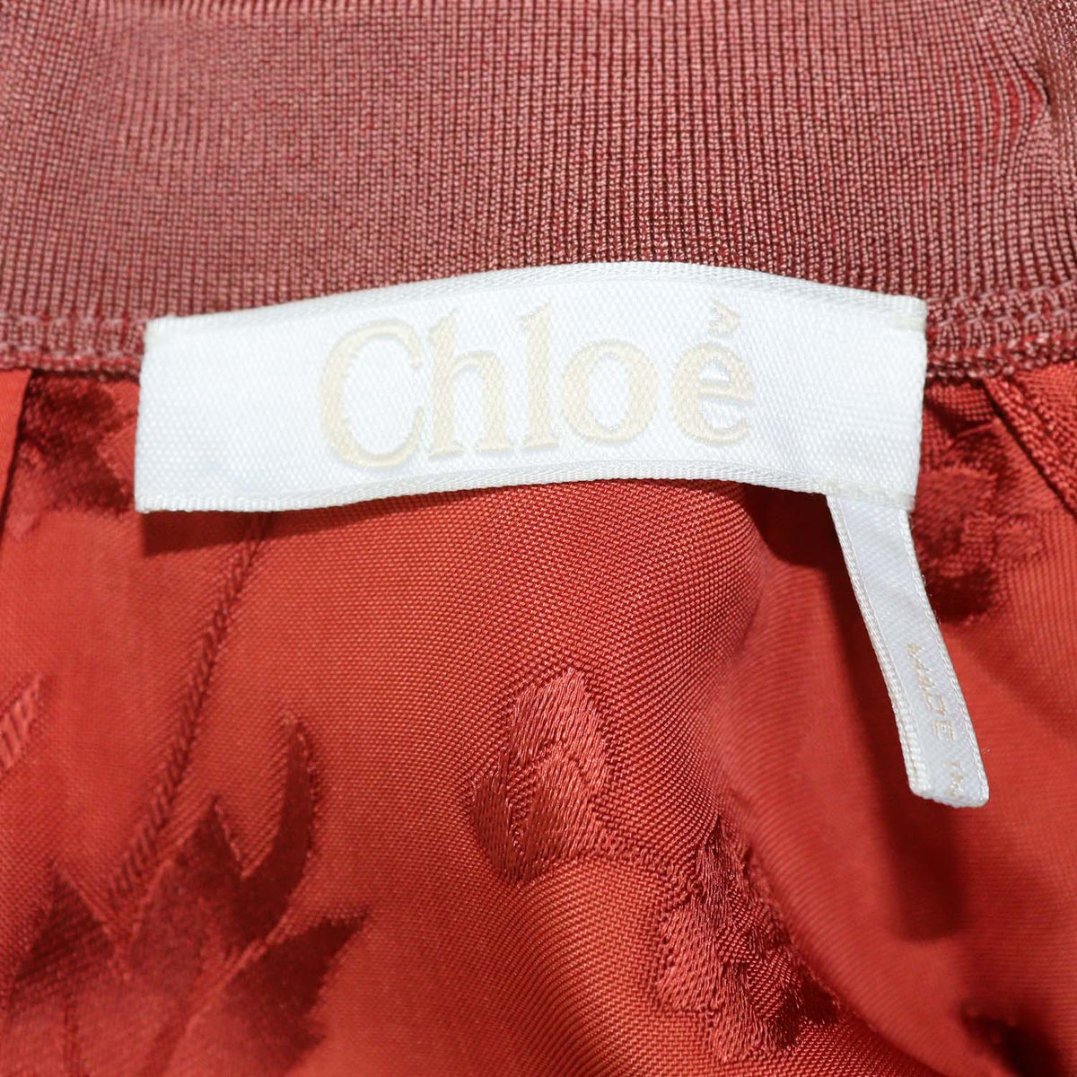 Chloe Burnt Ochre Viscose Flower Pattern Long Sleeve Button Dress