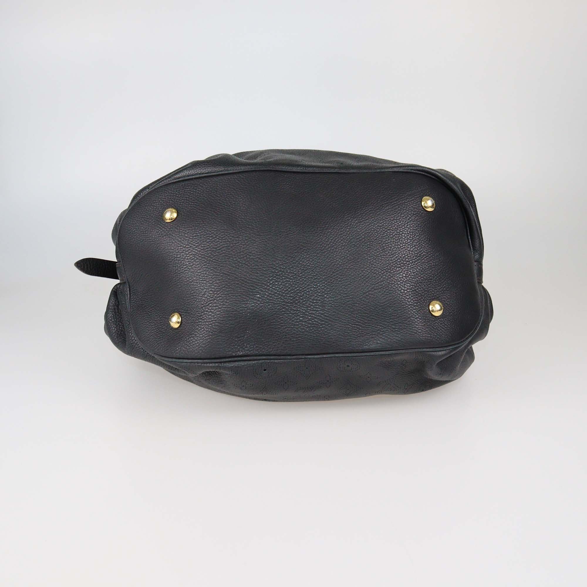 Louis Vuitton Black Monogram Mahina Leather XL Surya Bag