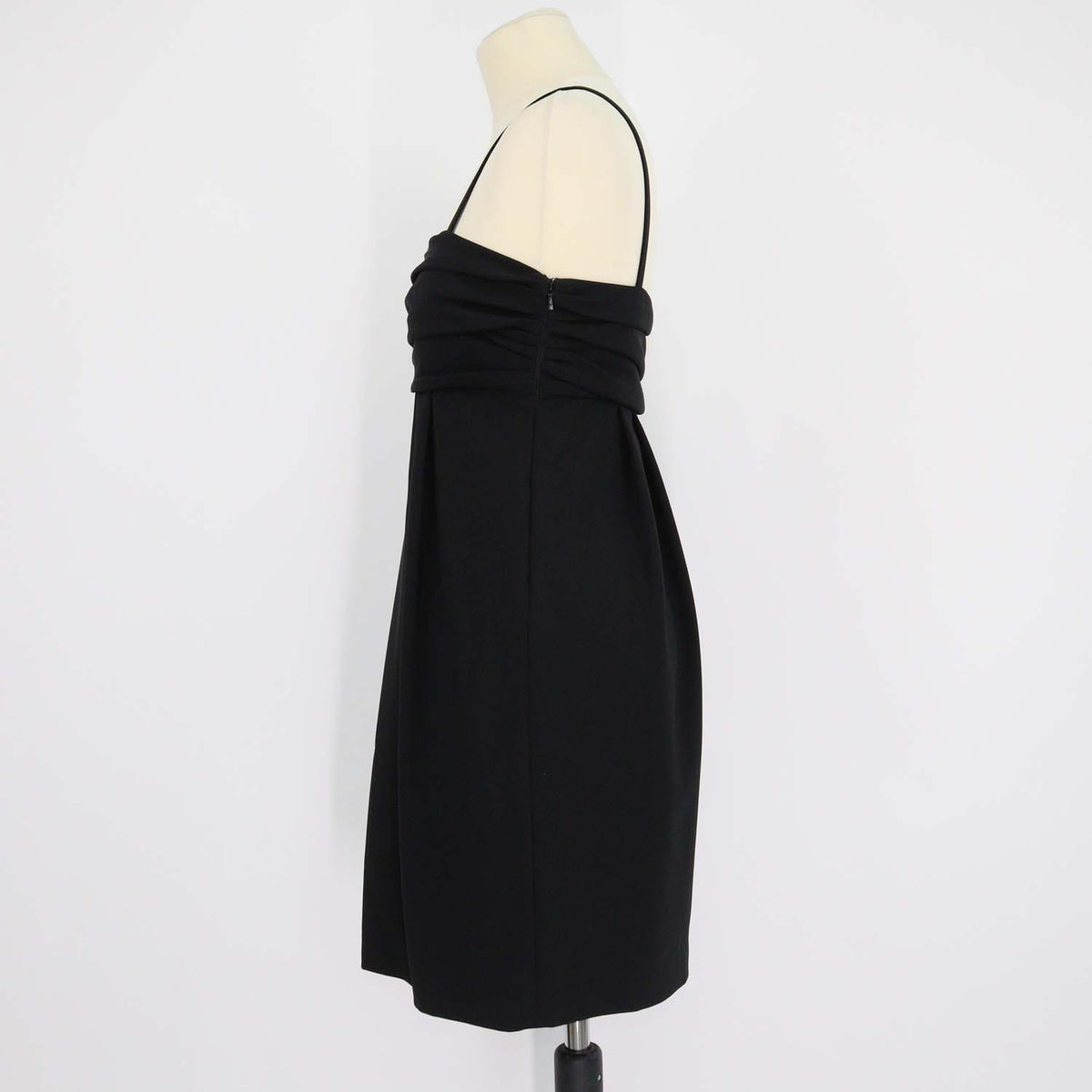 Moschino Cheap & Chic Black Thin Strap Ruffled Mini Dress