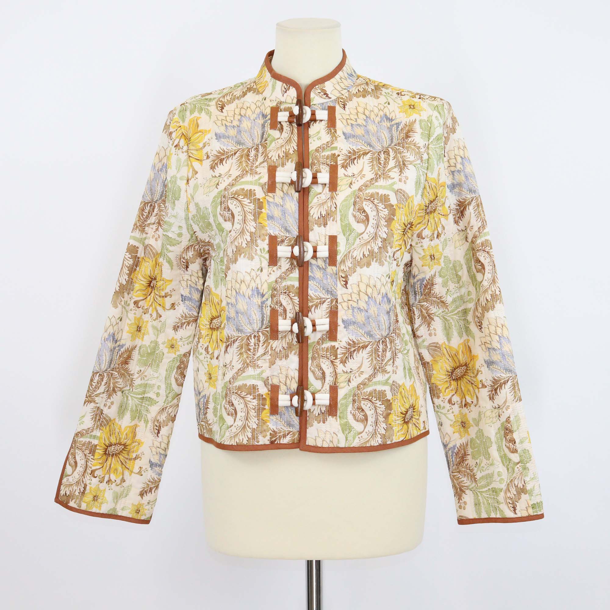 Zimmermann Multicolor Cotton Floral Print Daylight Collarless Jacket