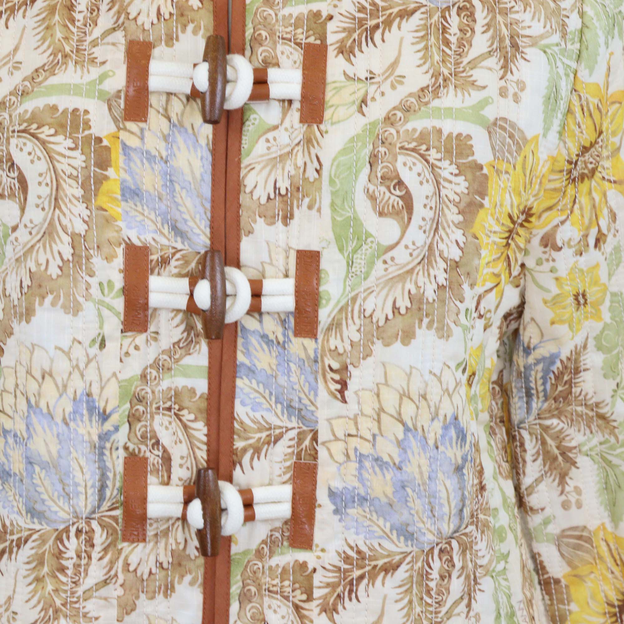 Zimmermann Multicolor Cotton Floral Print Daylight Collarless Jacket