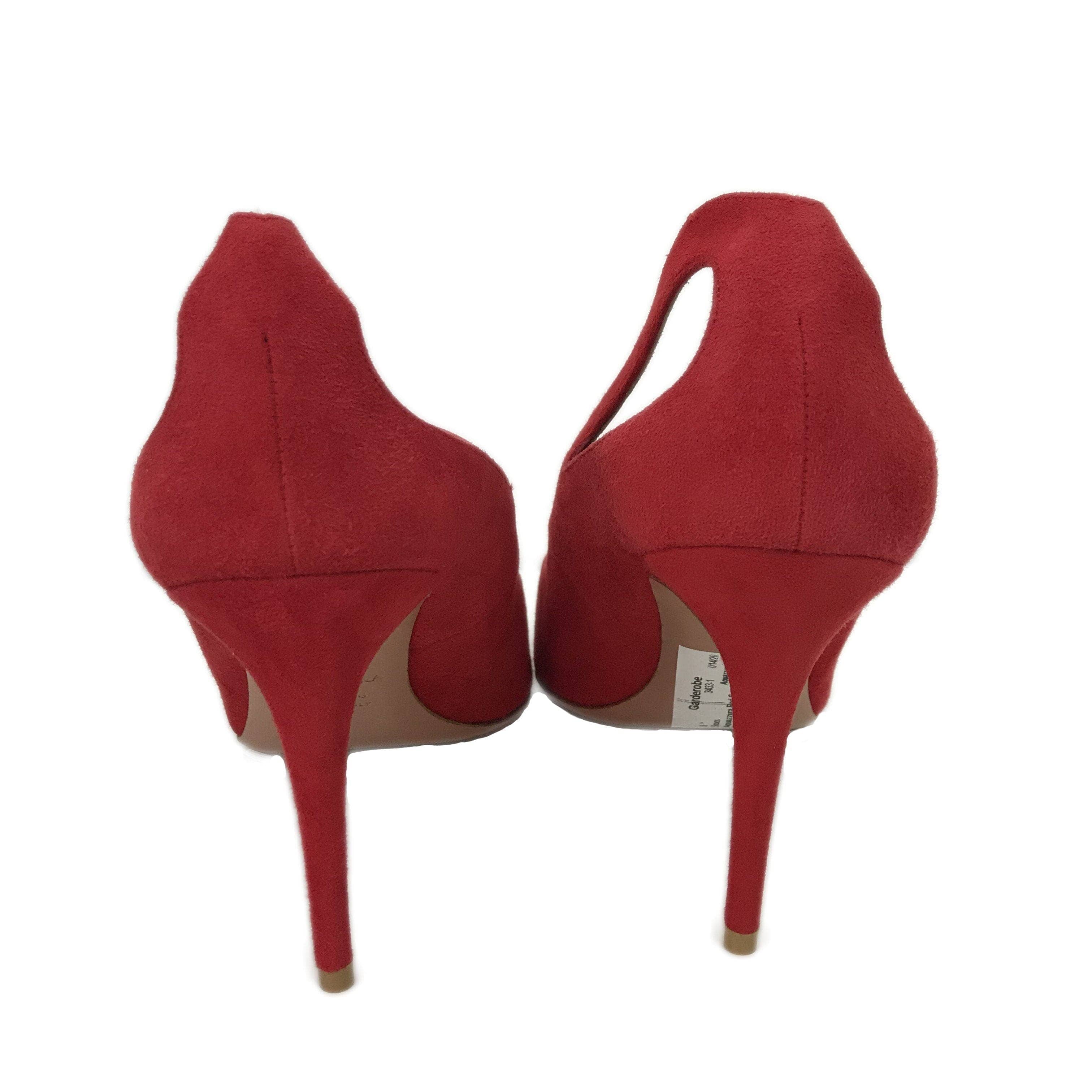 Aquazzura Red Suede Shiva Pointed Pumps Shoes Aquazzura