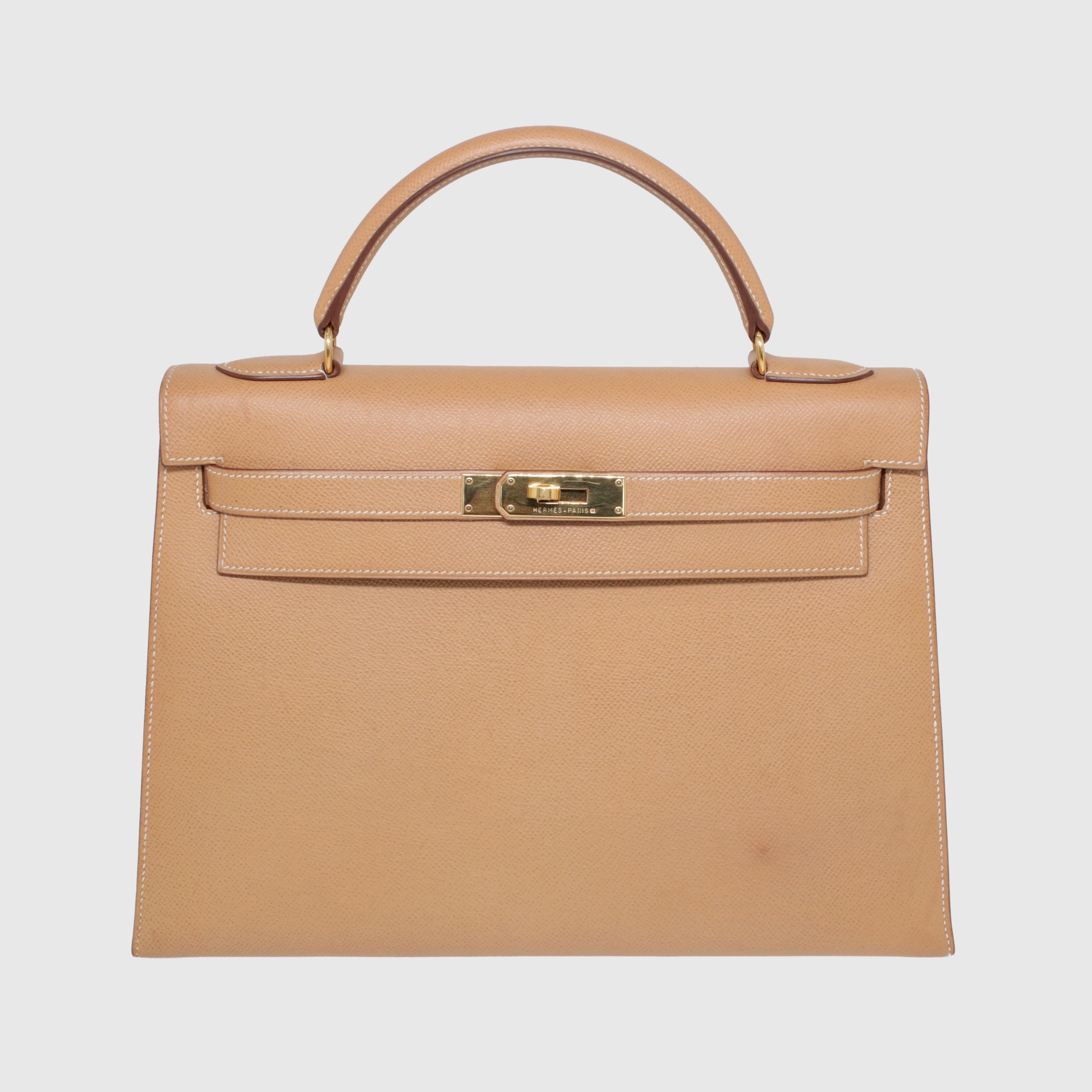 Natural Epsom Kelly Sellier 32 Bag with Gold Hardware Bag Hermes 