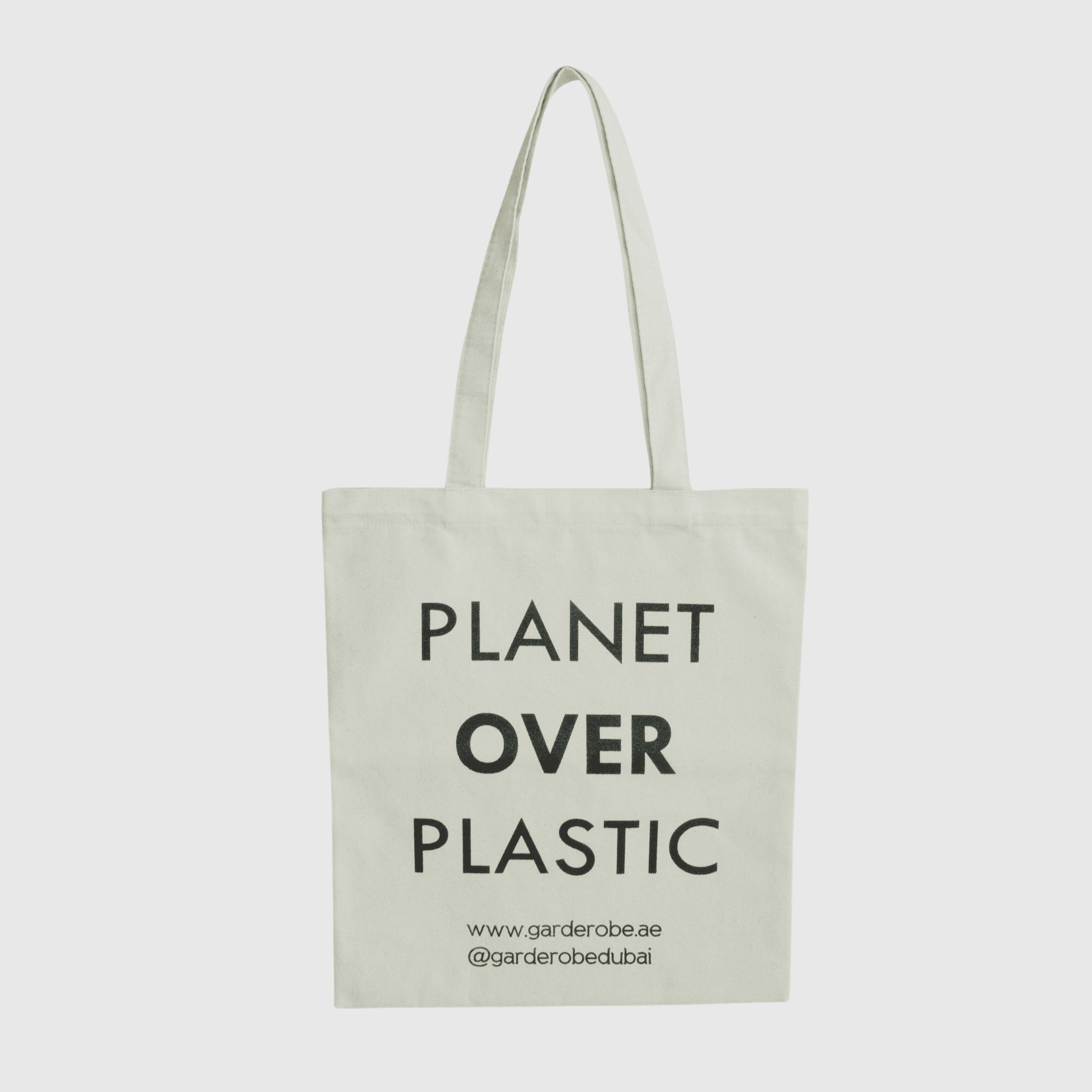 Beige/Black Planet Over Plastic Tote Bag Bag Garderobe 