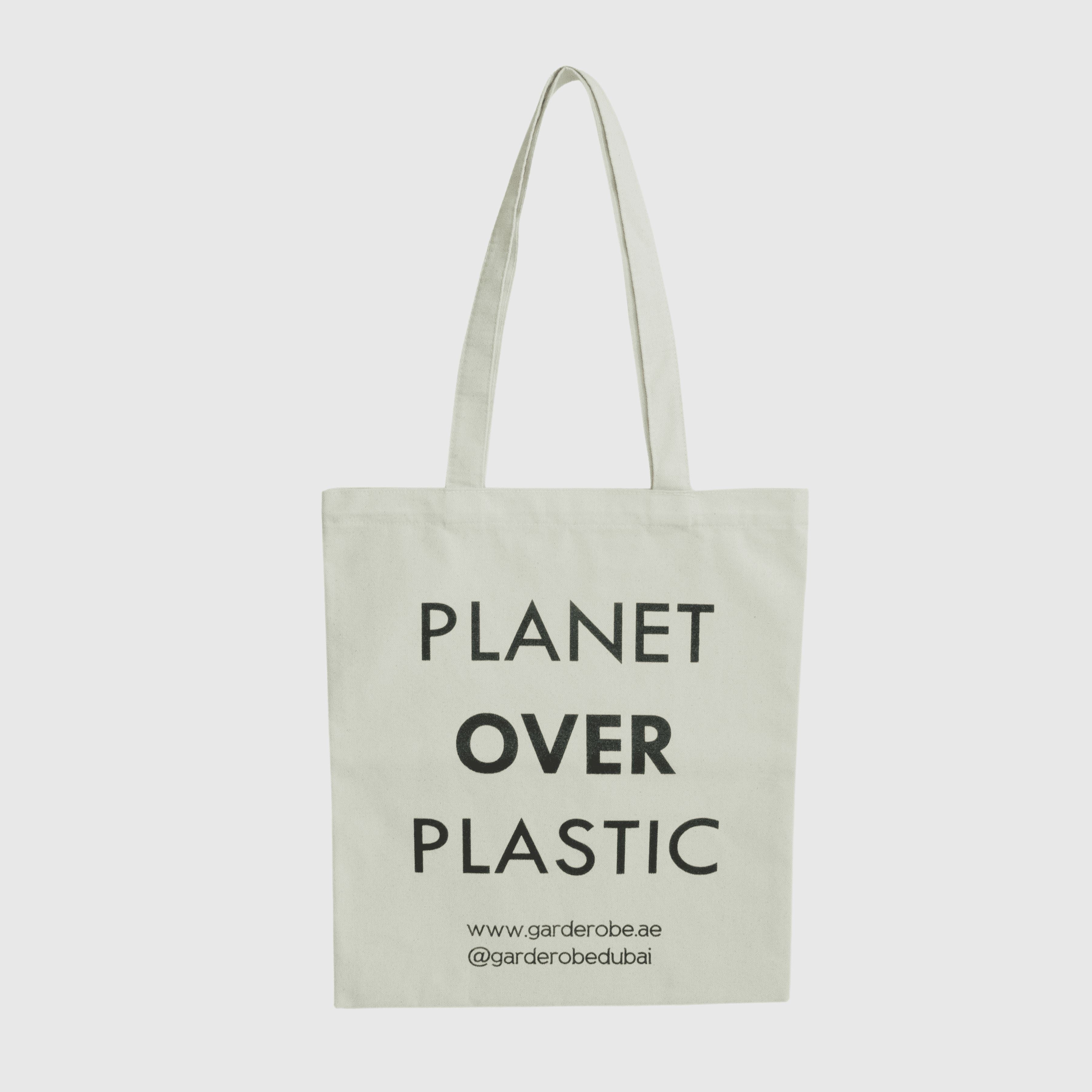 Beige/Black Planet Over Plastic Tote Bag Bag Garderobe