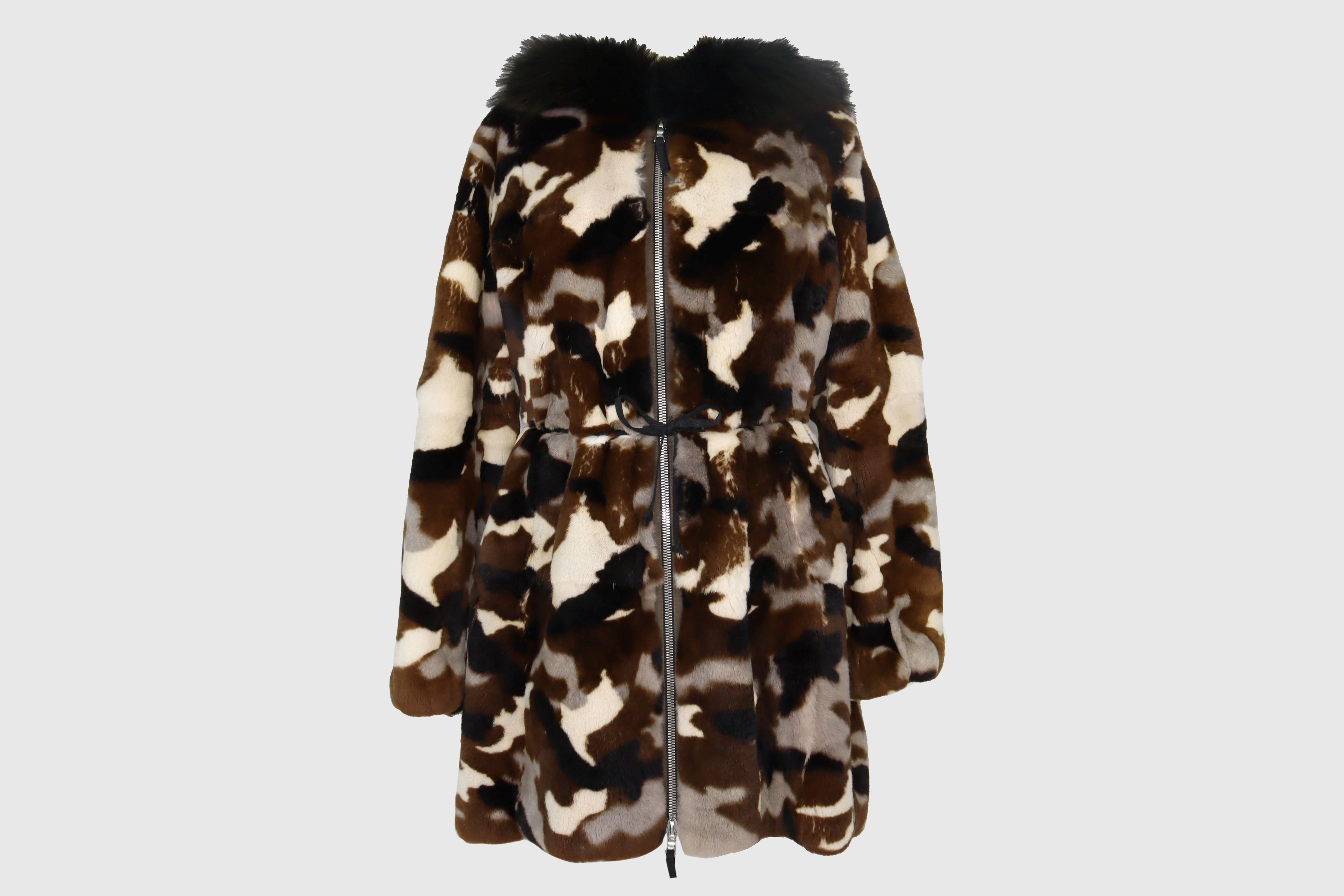 Multicolor Jacket w/ Hooded Fur Clothing Mexa 