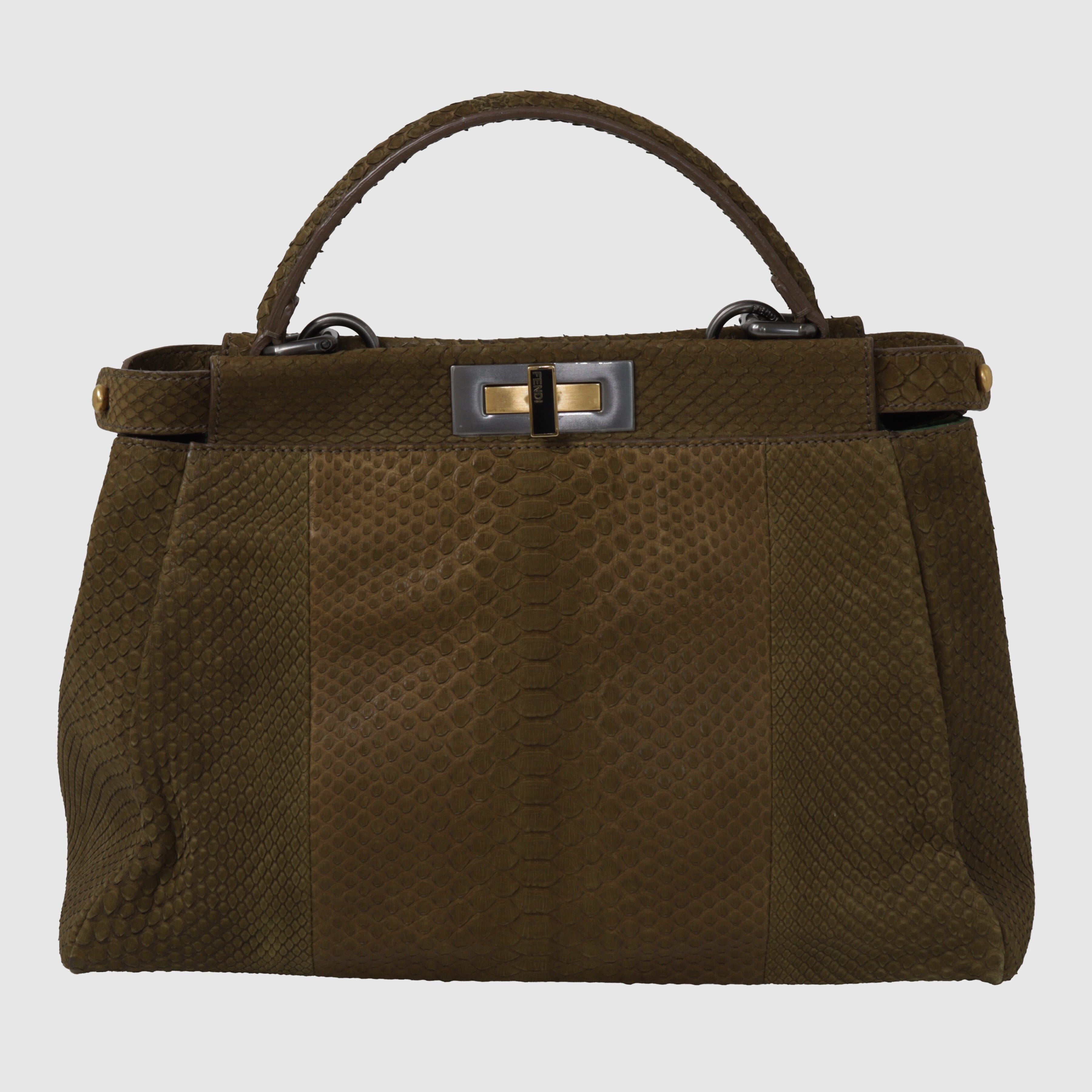 Olive Peekaboo Top Handle Bag Bags Fendi 