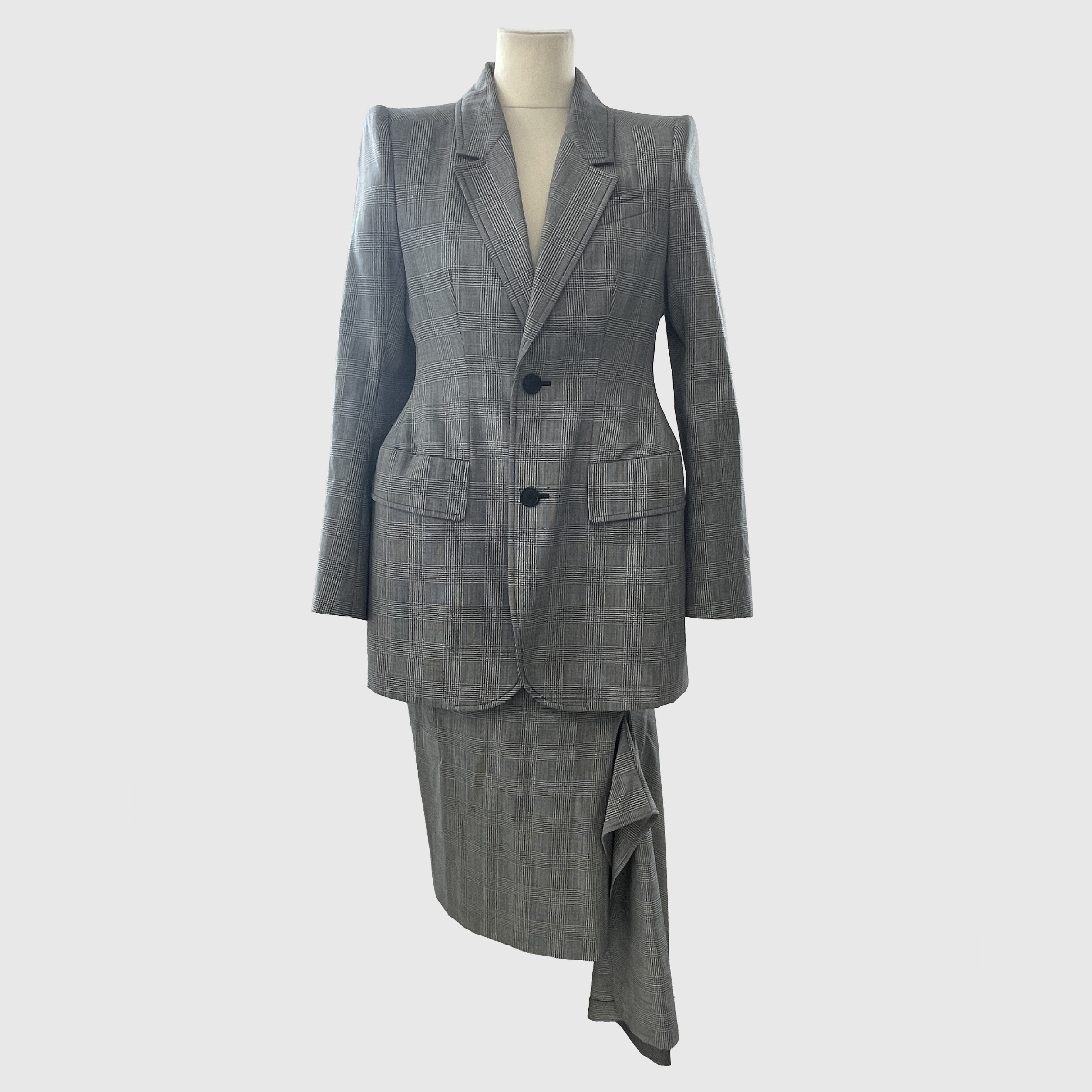 Dark grey clearance plaid blazer