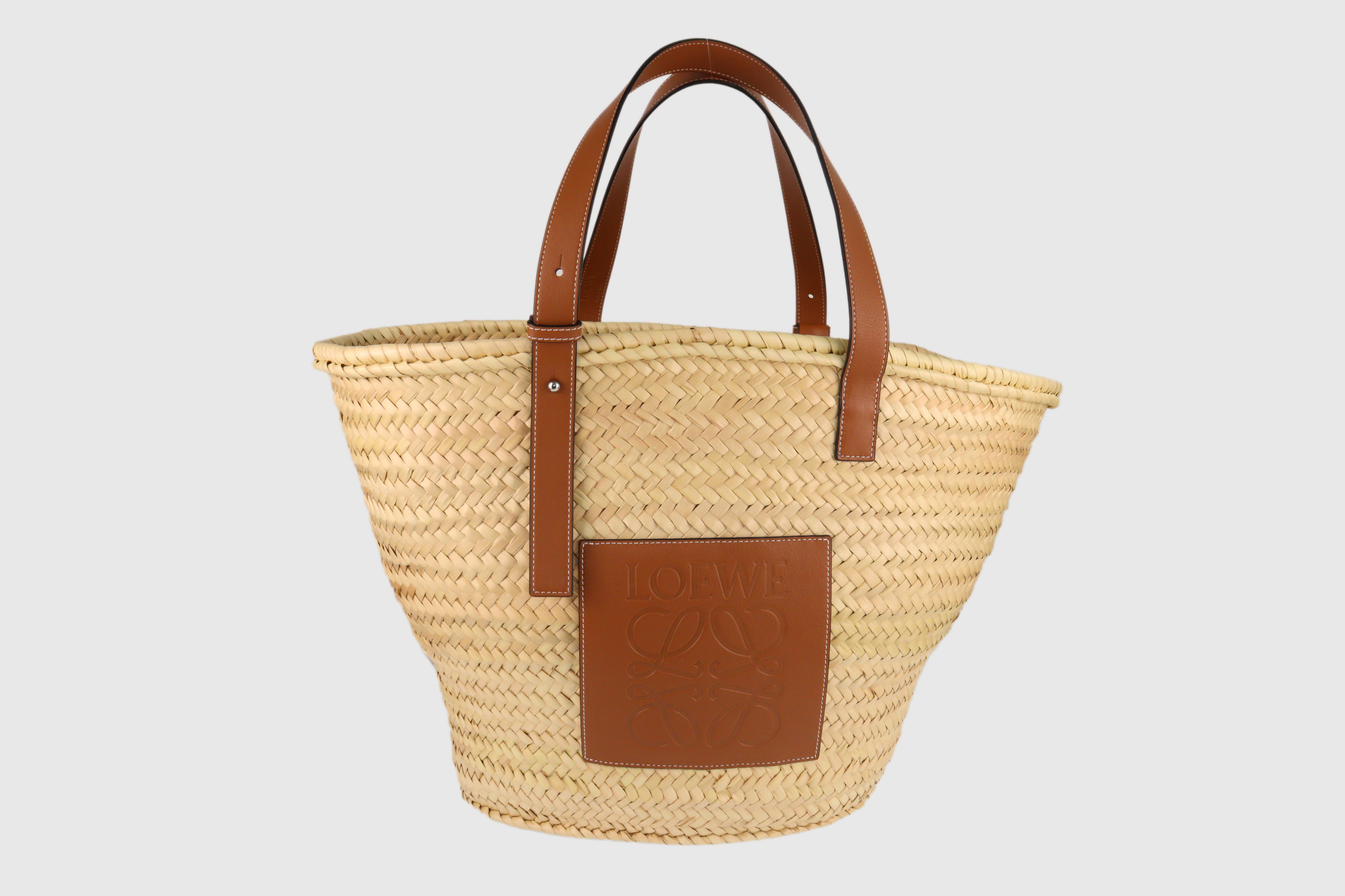 Beige Woven Basket Bag Bags Loewe 