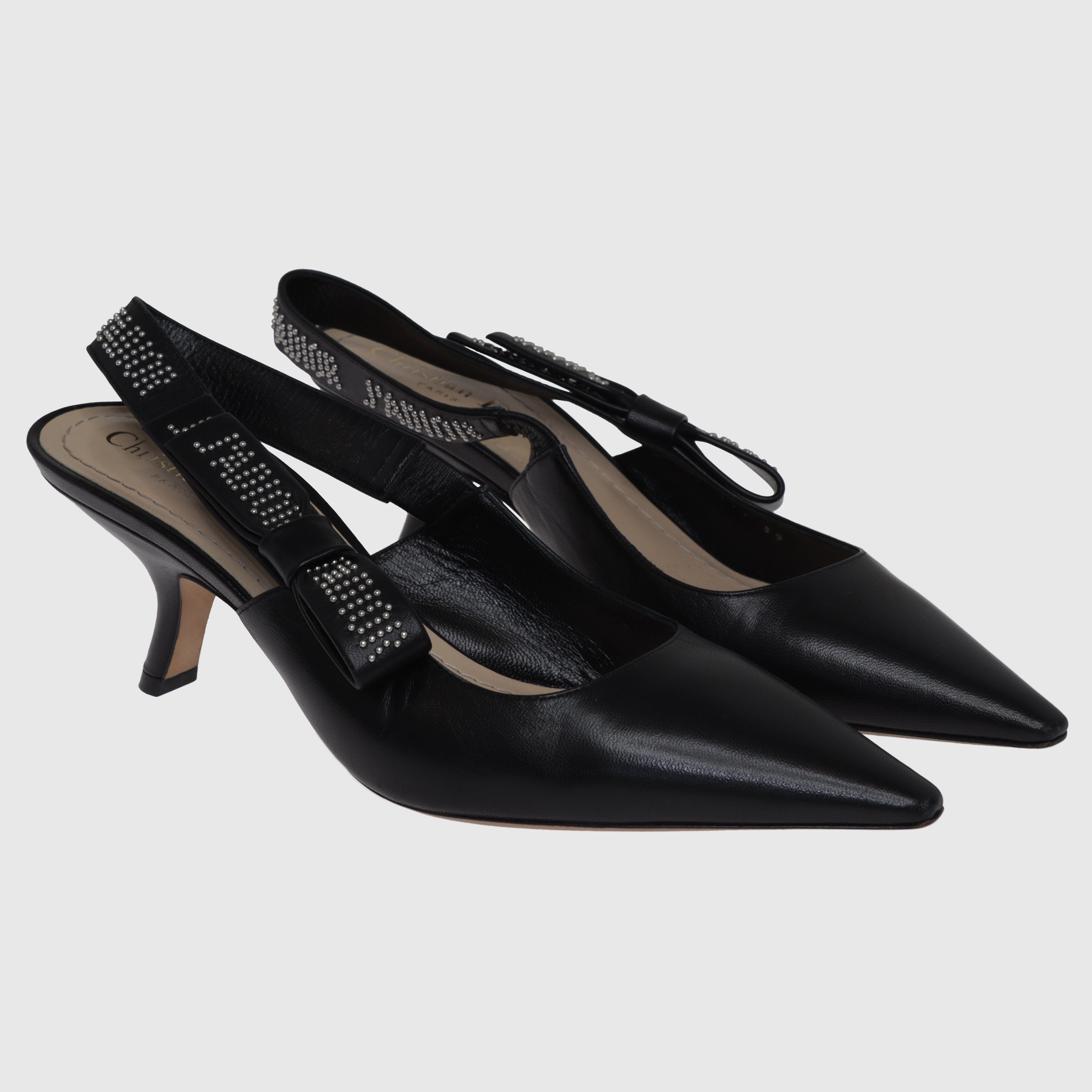 Black Studded J'Adior Slingback Mule Shoes Christian Dior 