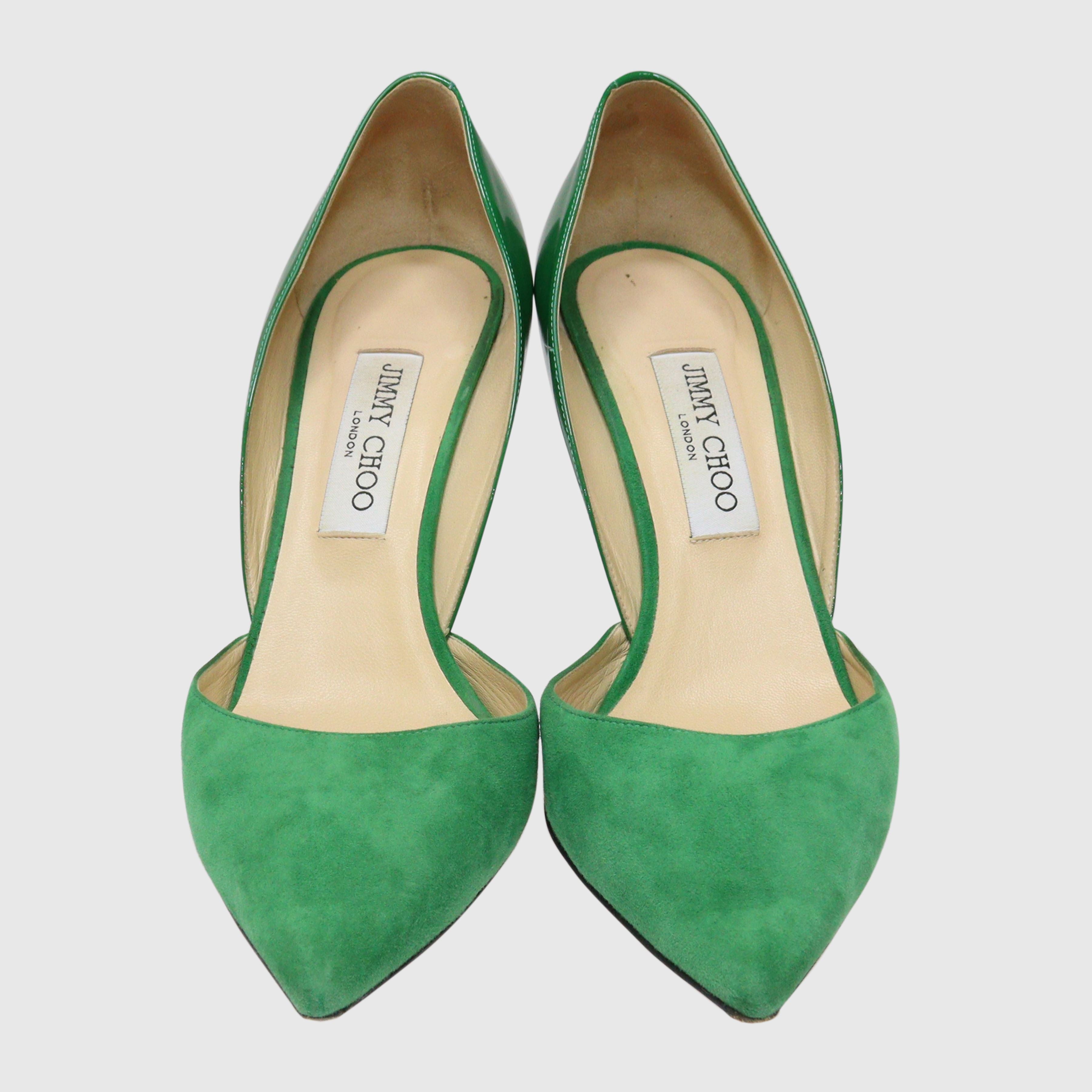 Green Liz Pointed Toe Pumps Shoes Jimmy Choo 