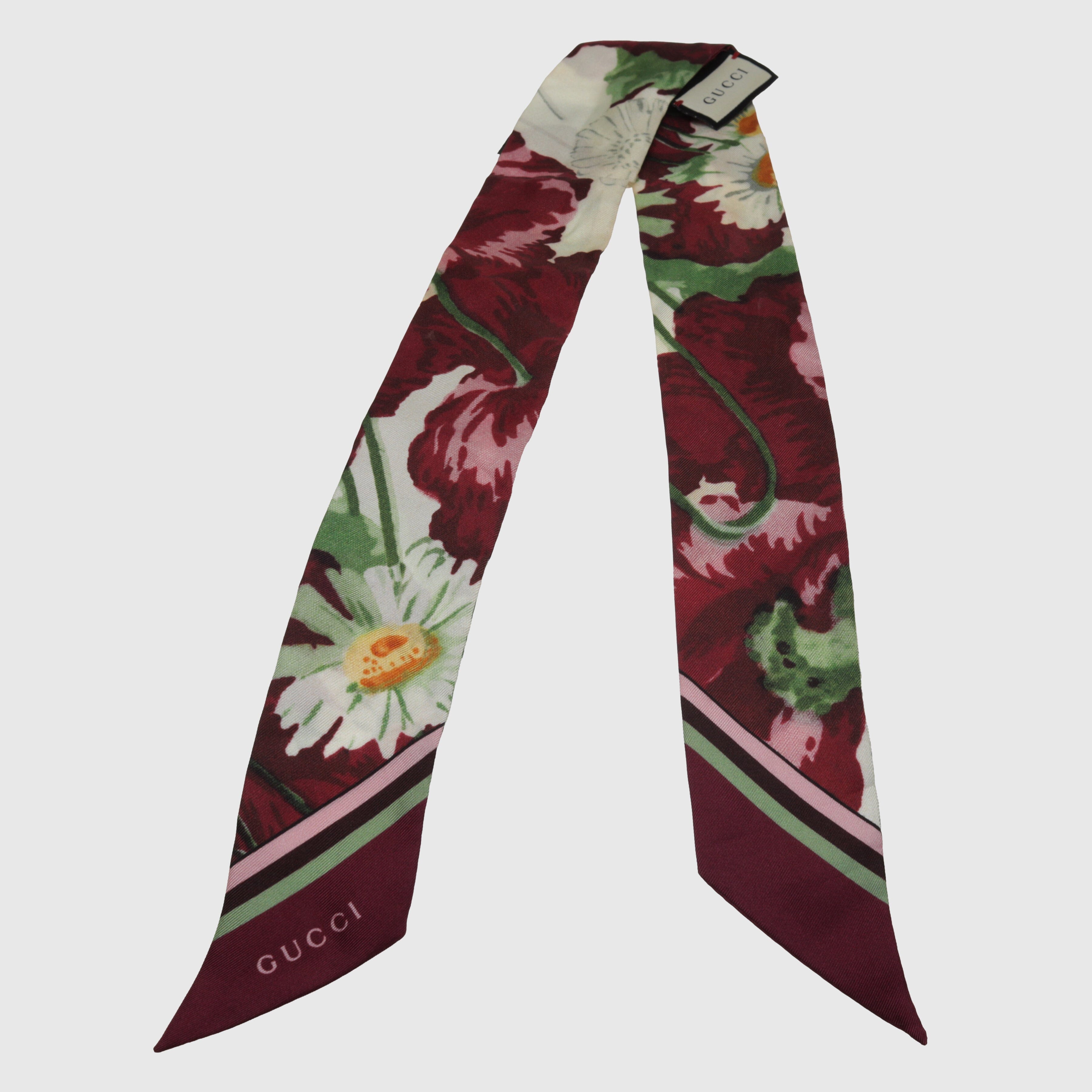 Burgundy/Multicolor Floral Twilly Accessories Gucci 
