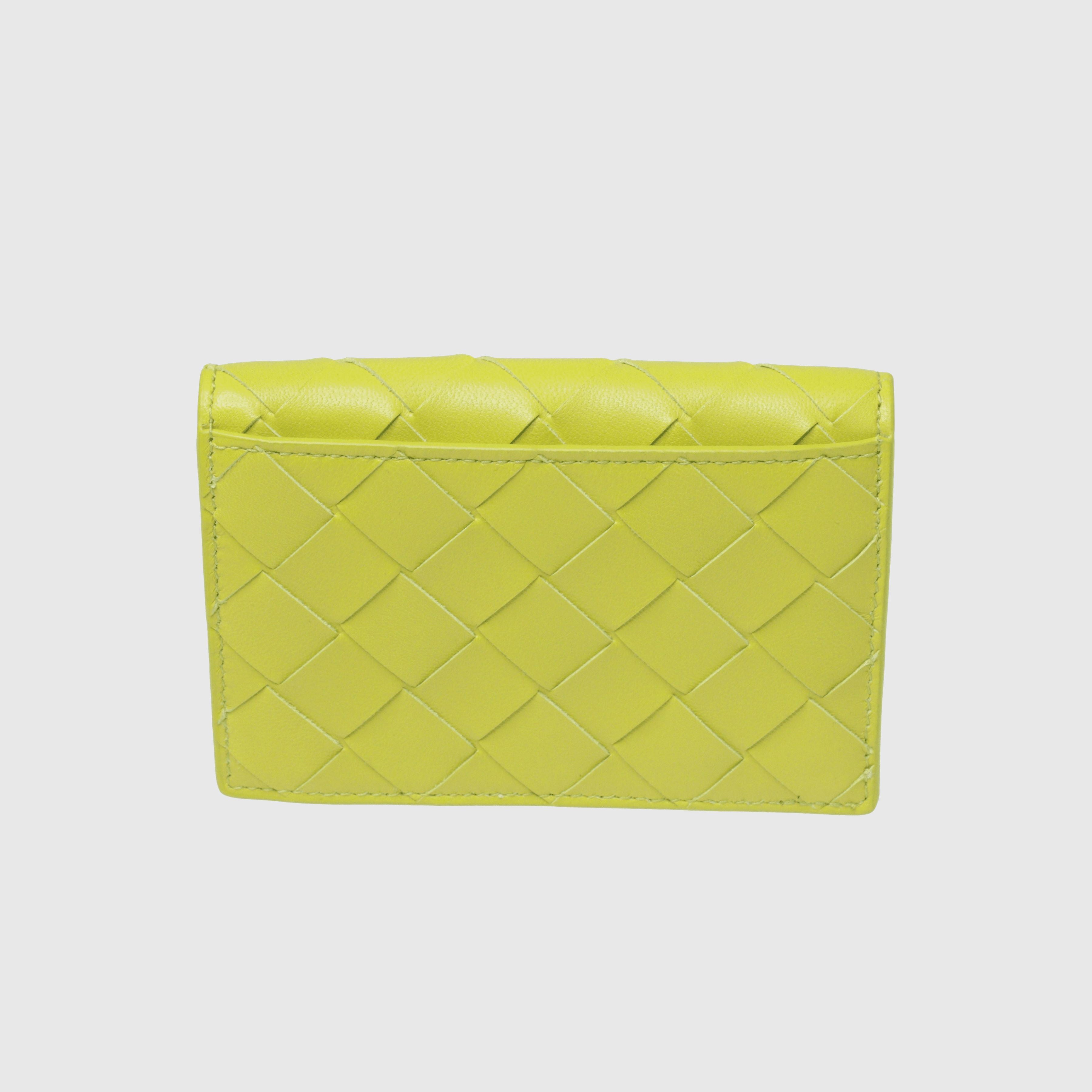 Yellow Intrecciato Business Card holder