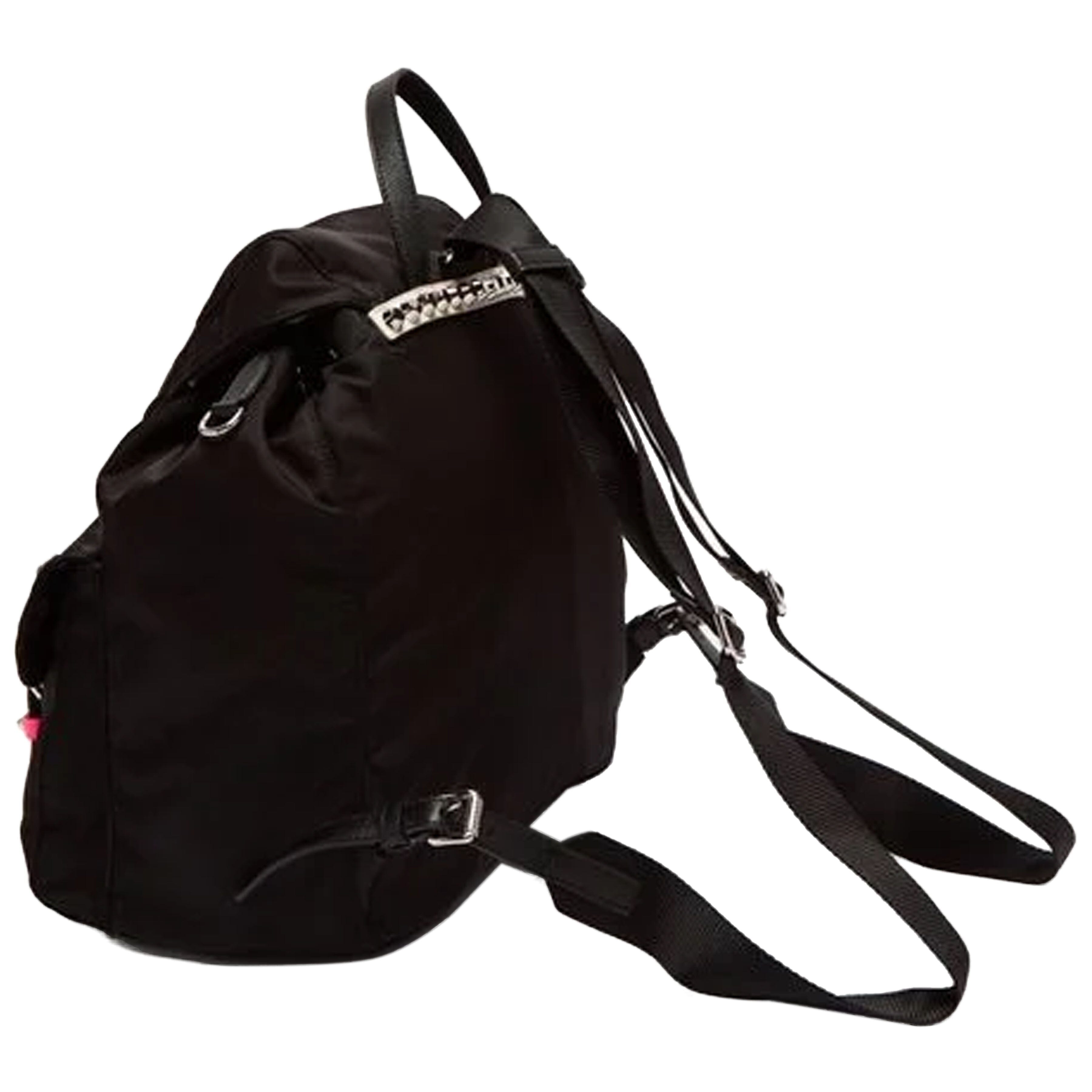 Black New Vela Studded Backpack Bag Prada