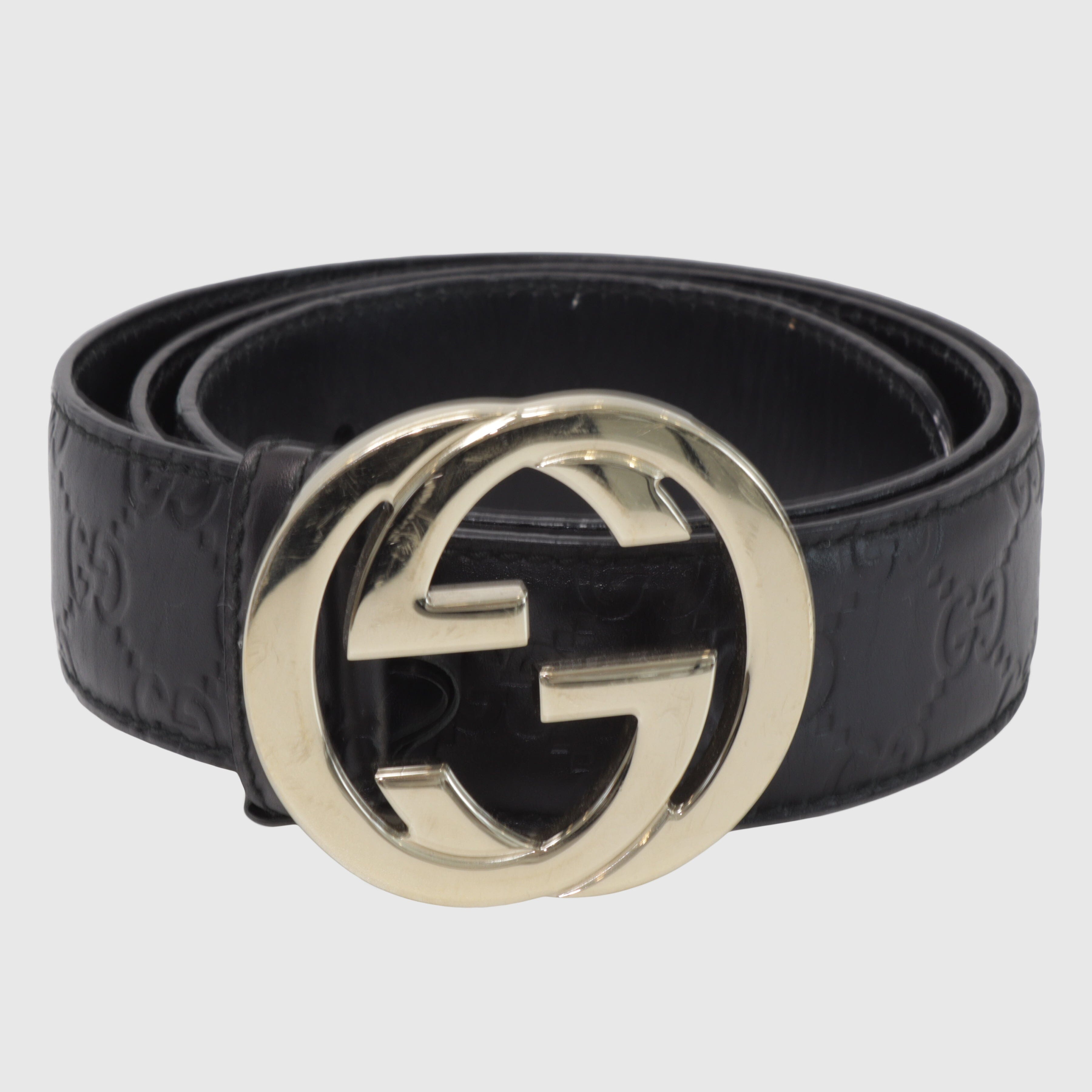 Black GG Guccissima Belt Accessories Gucci 