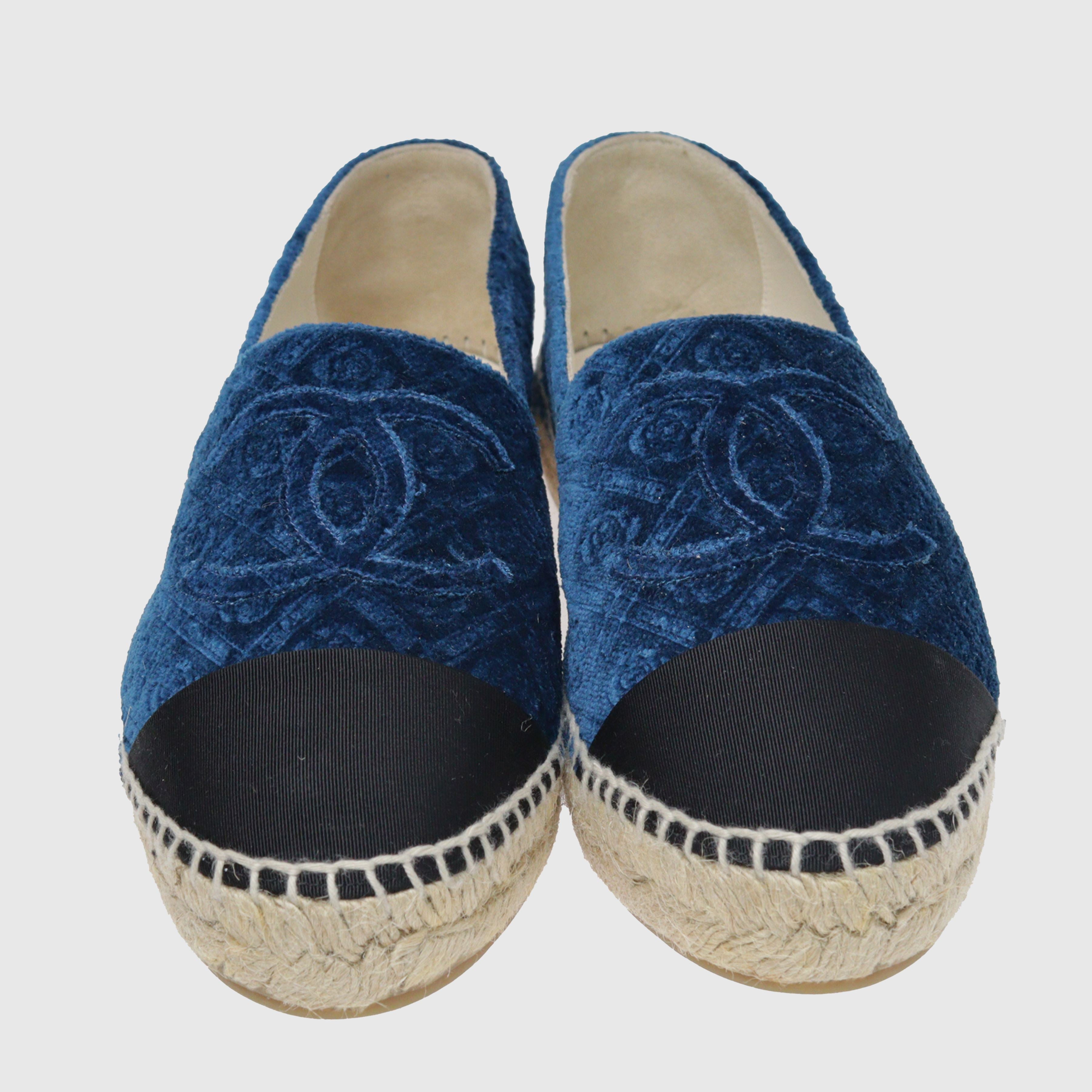 Blue CC Camelia Espadrilles Shoes Chanel 