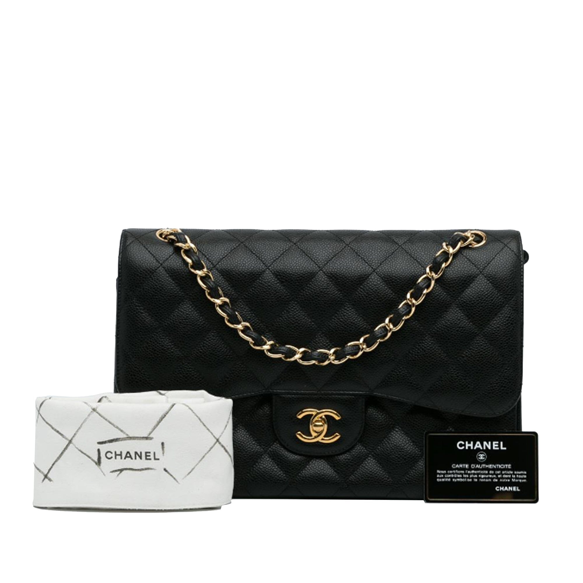 Jumbo Classic Caviar Double Flap Image#12