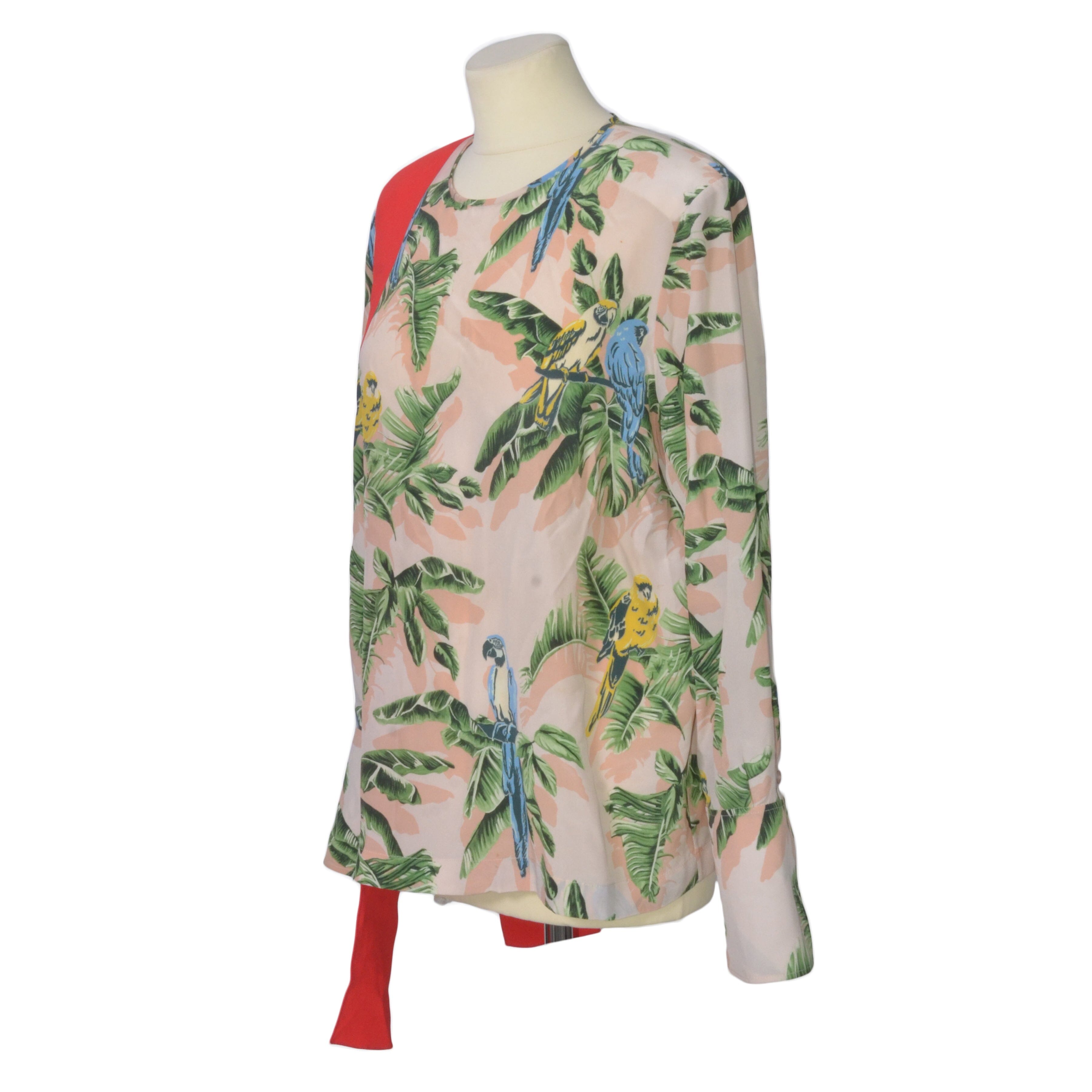 Multicolor Tropical Print Long Sleeve Shoulder Padded Blouse Clothing Stella McCartney