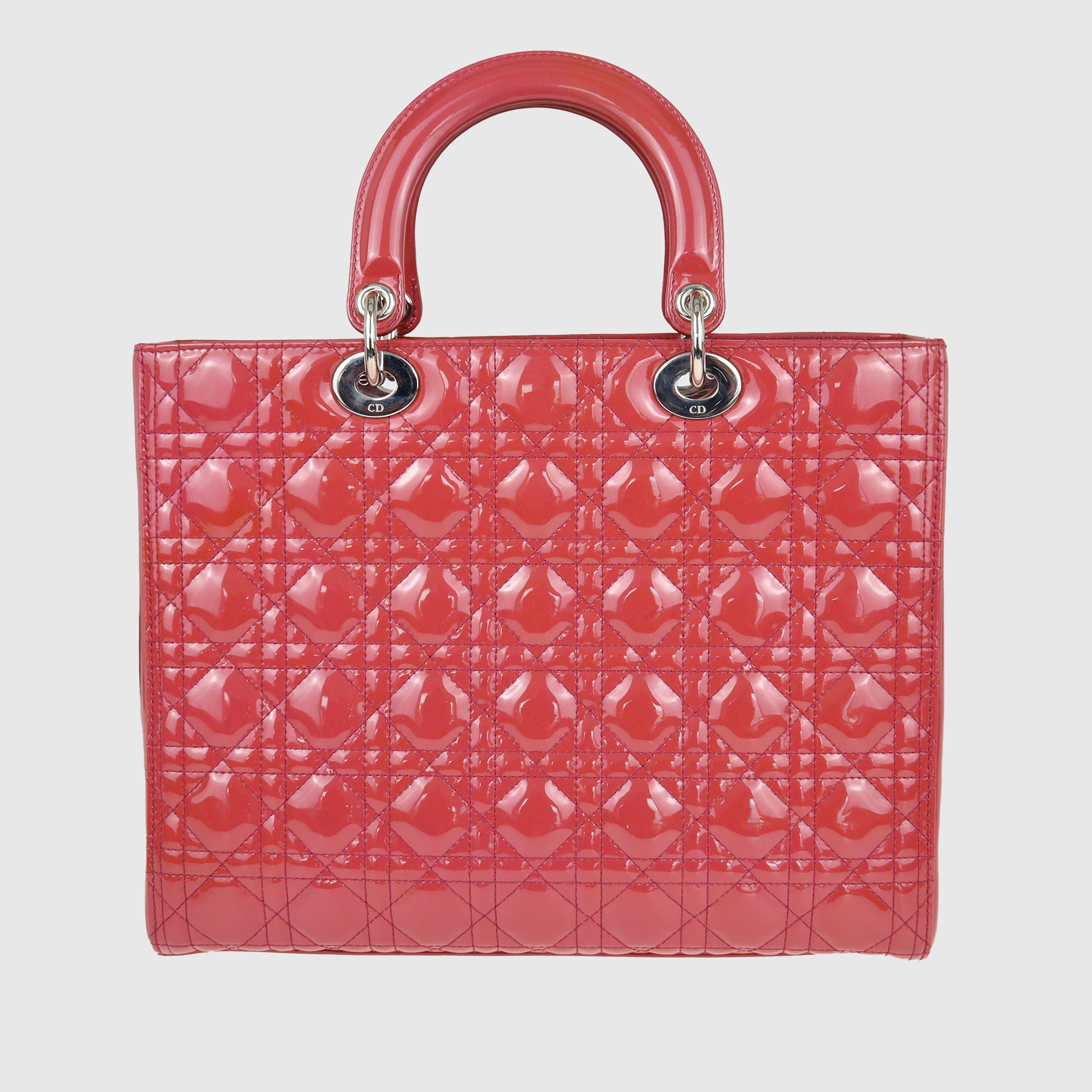 Red Canage Large Lady HandBag Bags Christian Dior 