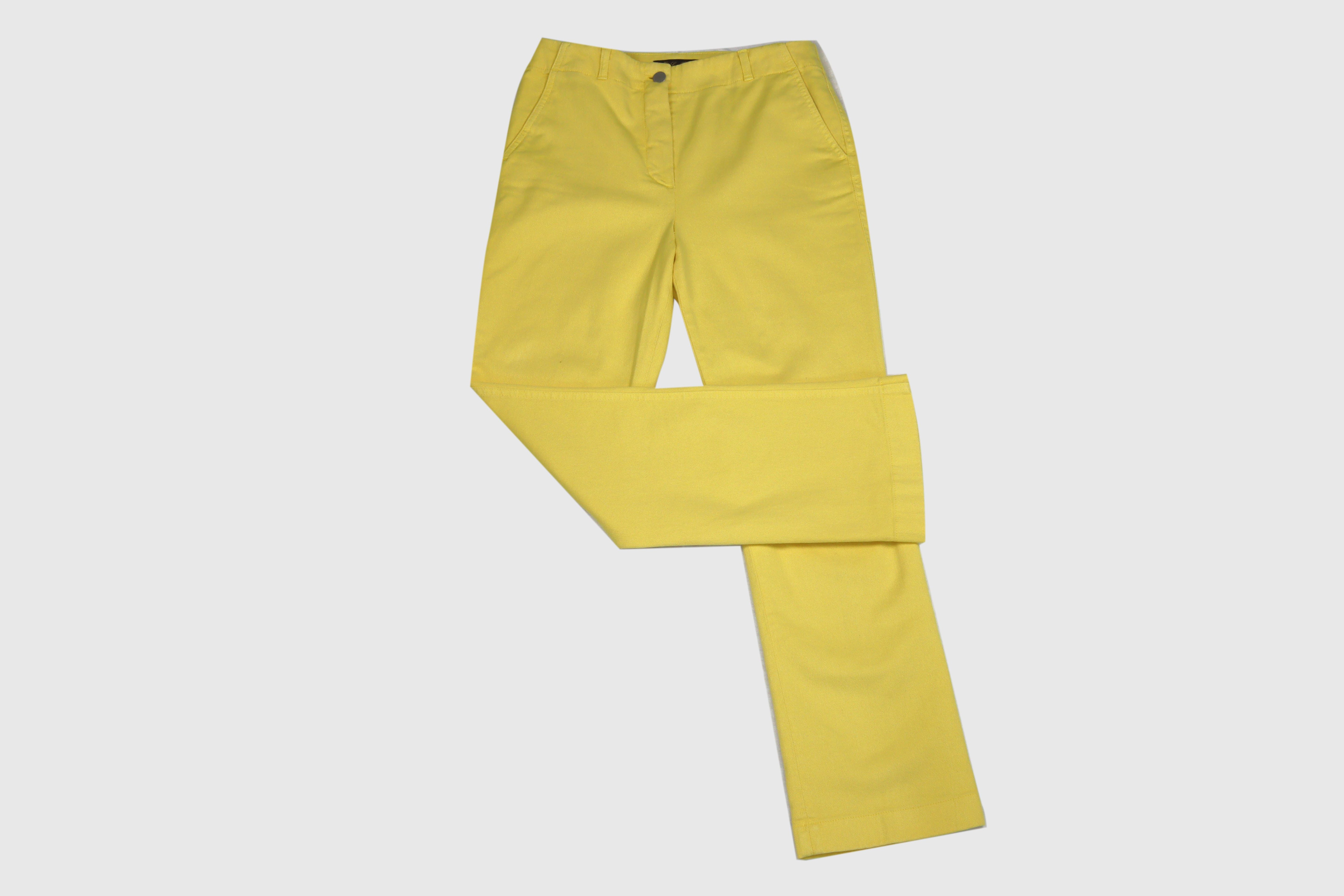 Yellow Straight Cut Pants Clothing Loro Piana 