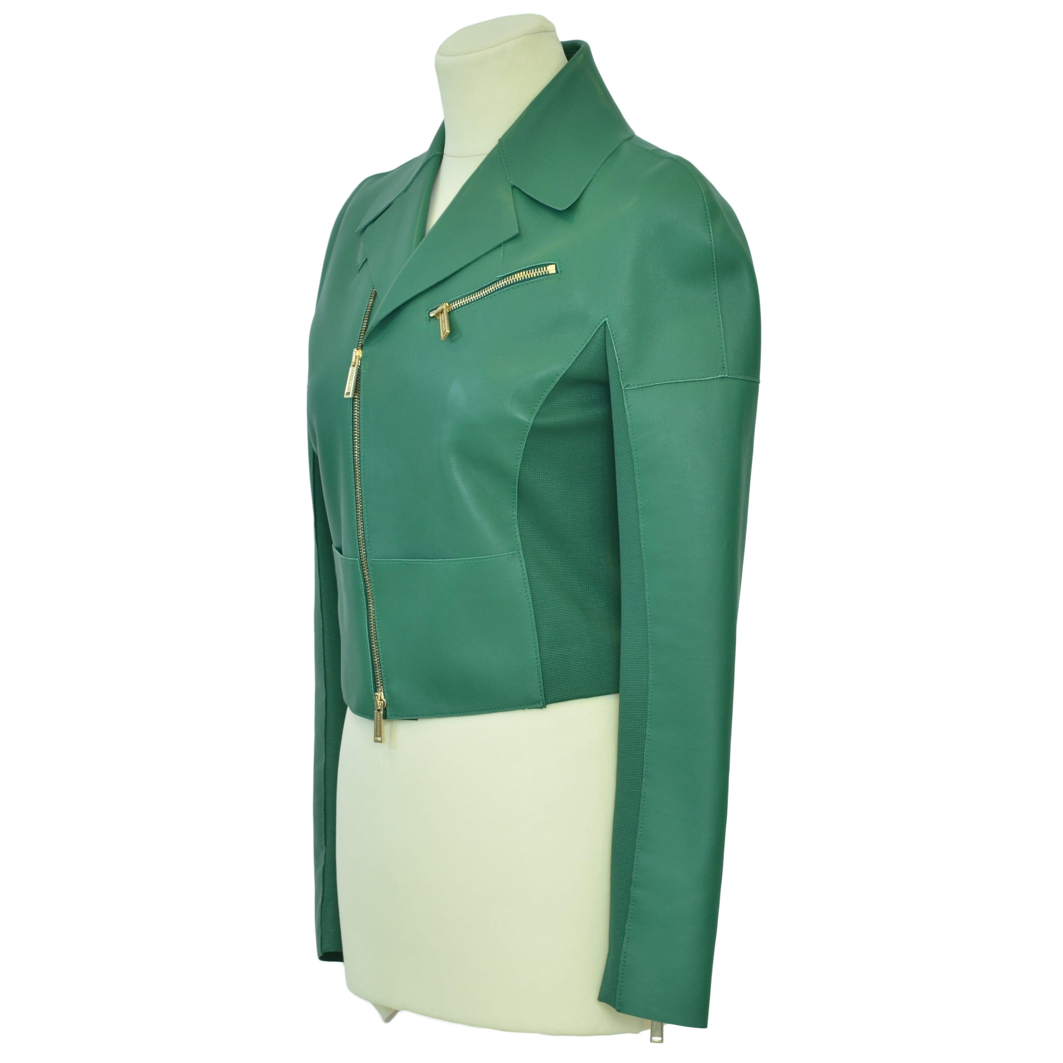 Green Zipped Biker Jacket Clothing Dsquared