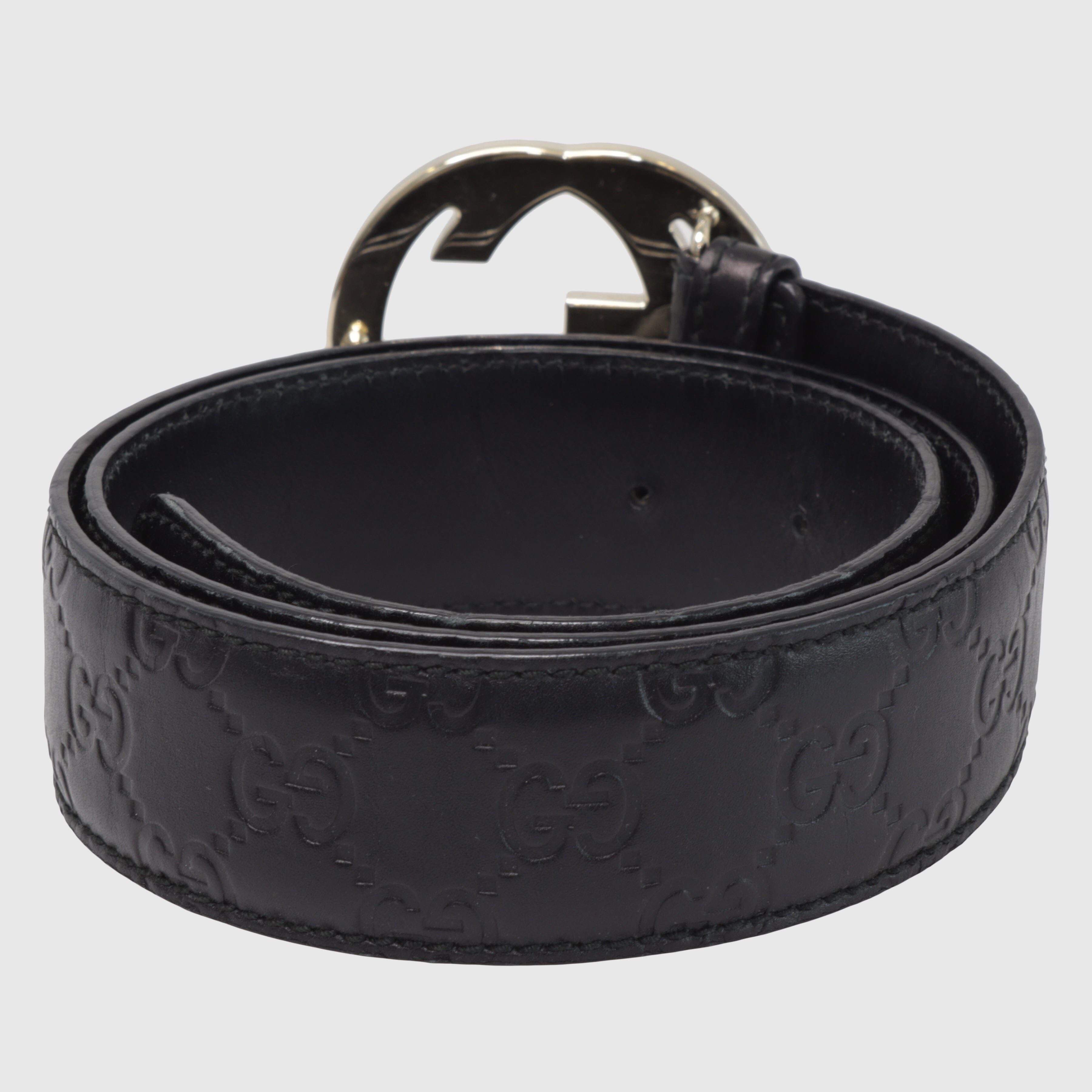 Black GG Guccissima Belt Accessories Gucci 