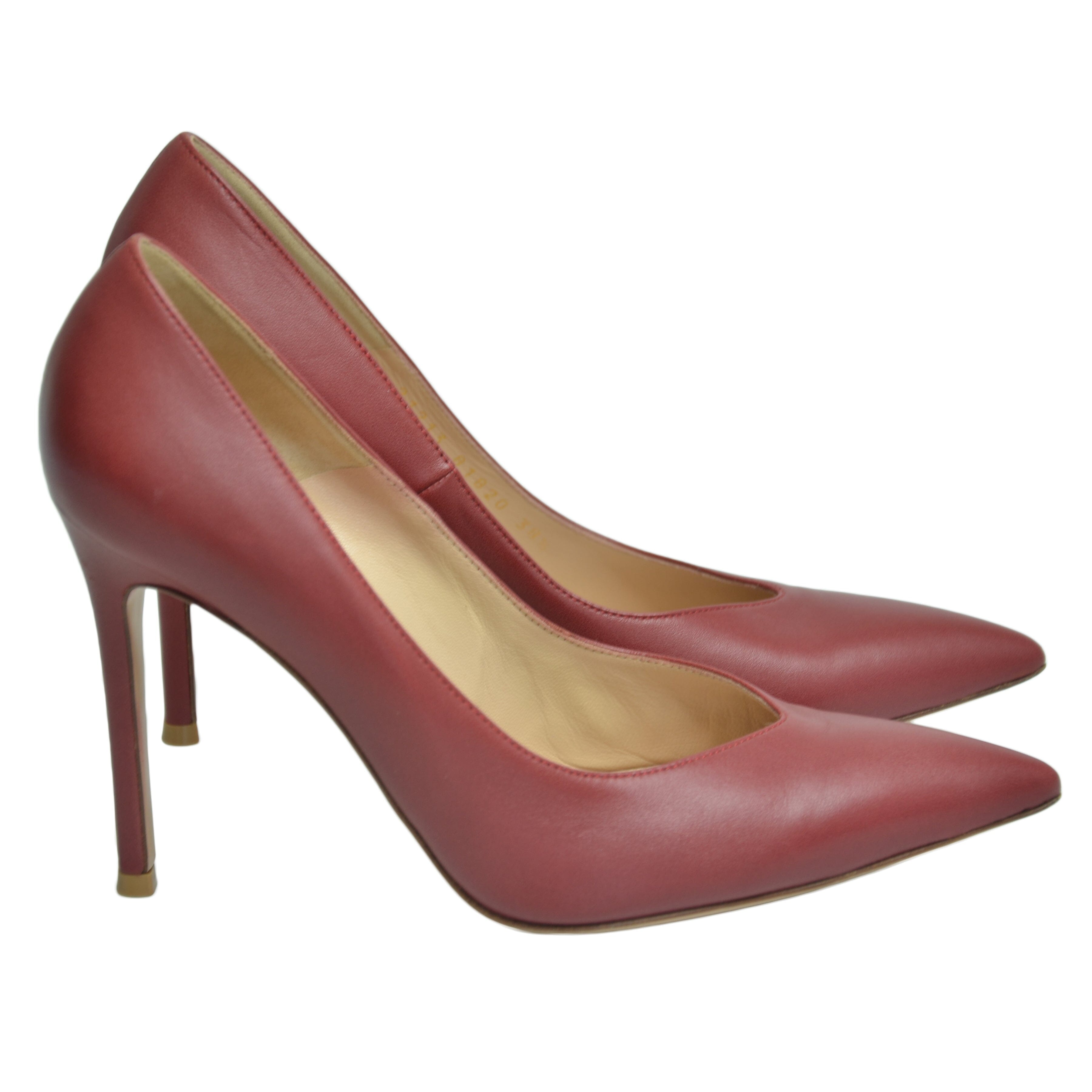 Dark Red Pointed Toe Pumps