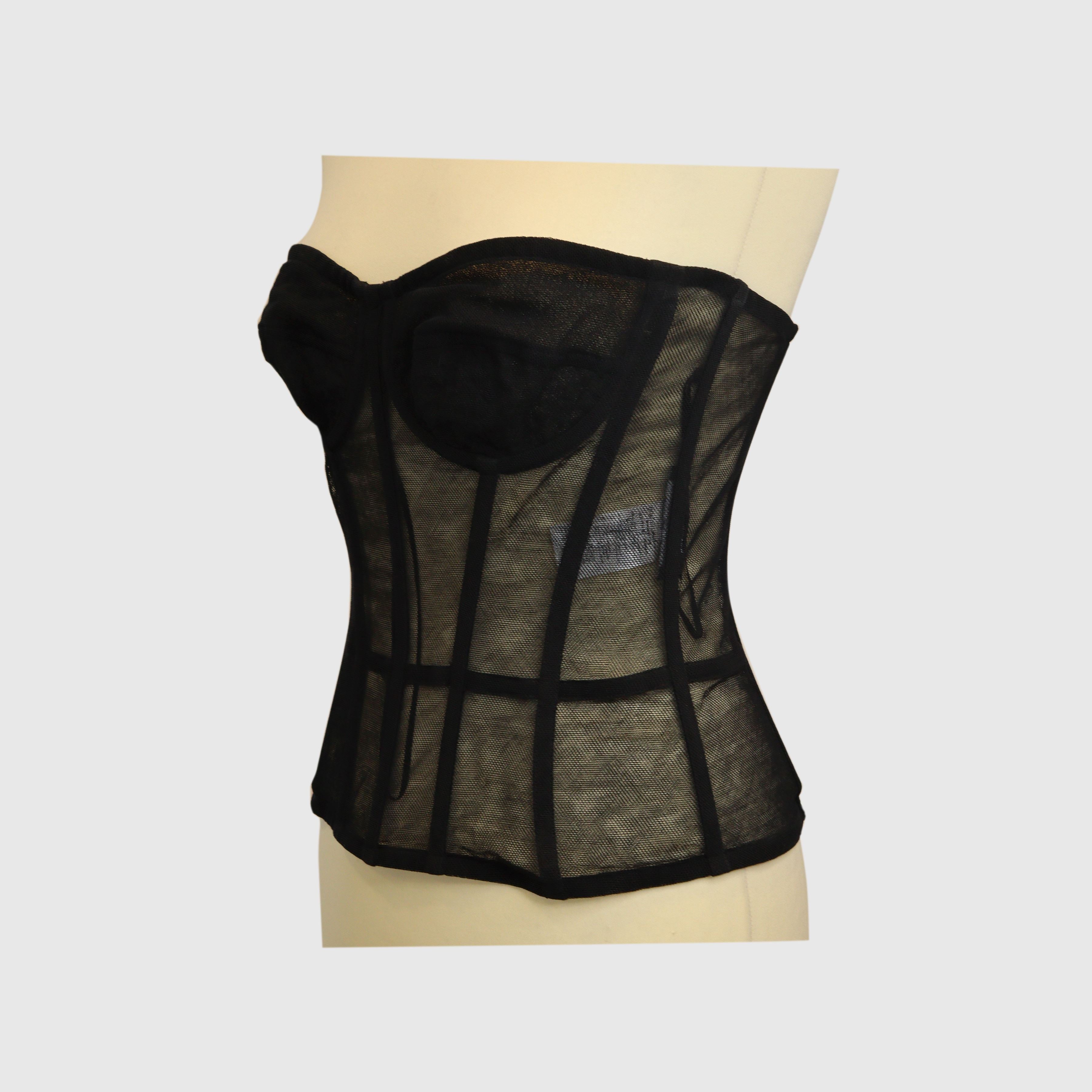 Black Tulle Bustier Top Clothing Dolce & Gabbana 
