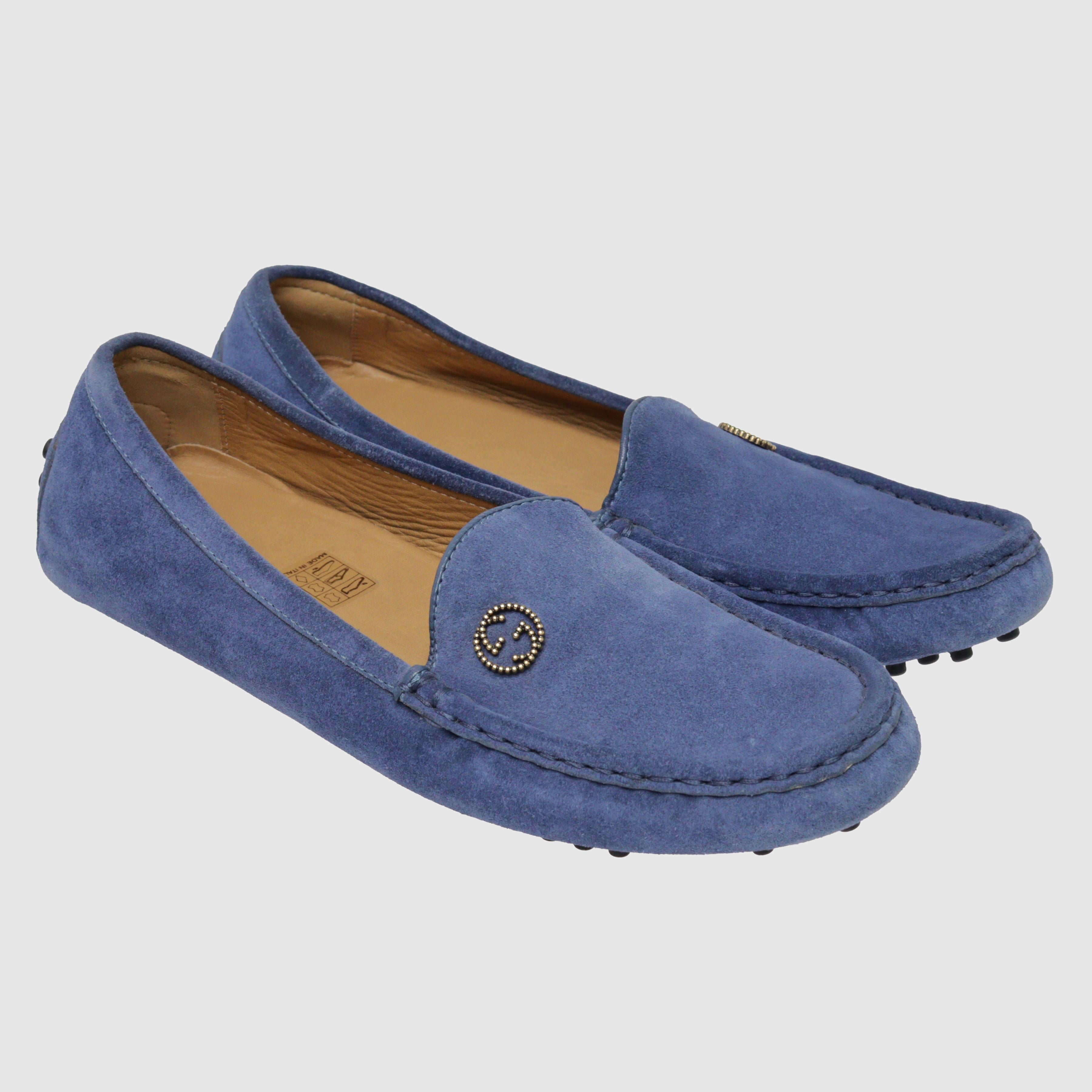 Blue GG Interlocking Loafers Shoes Gucci 