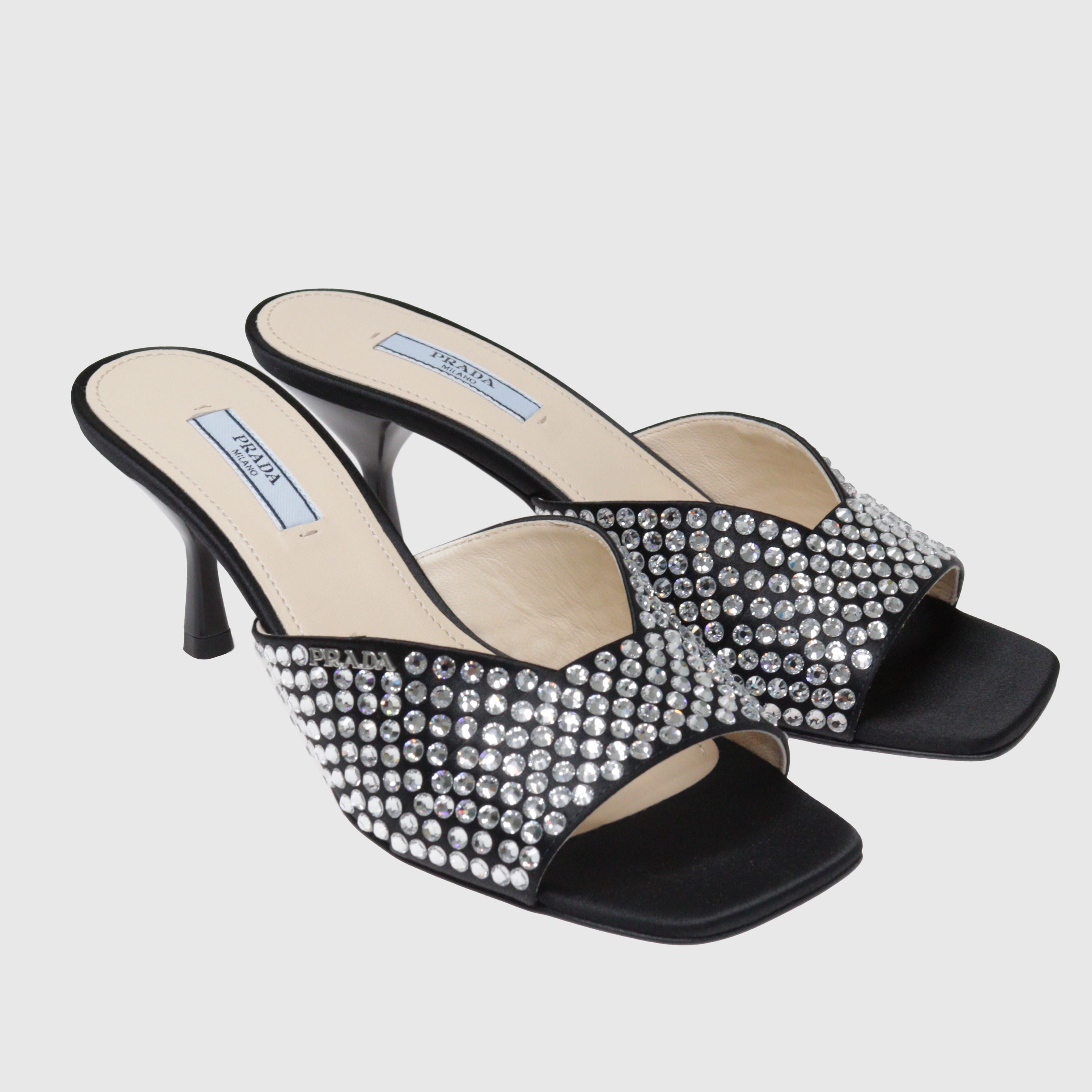 Prada crystal sale mules