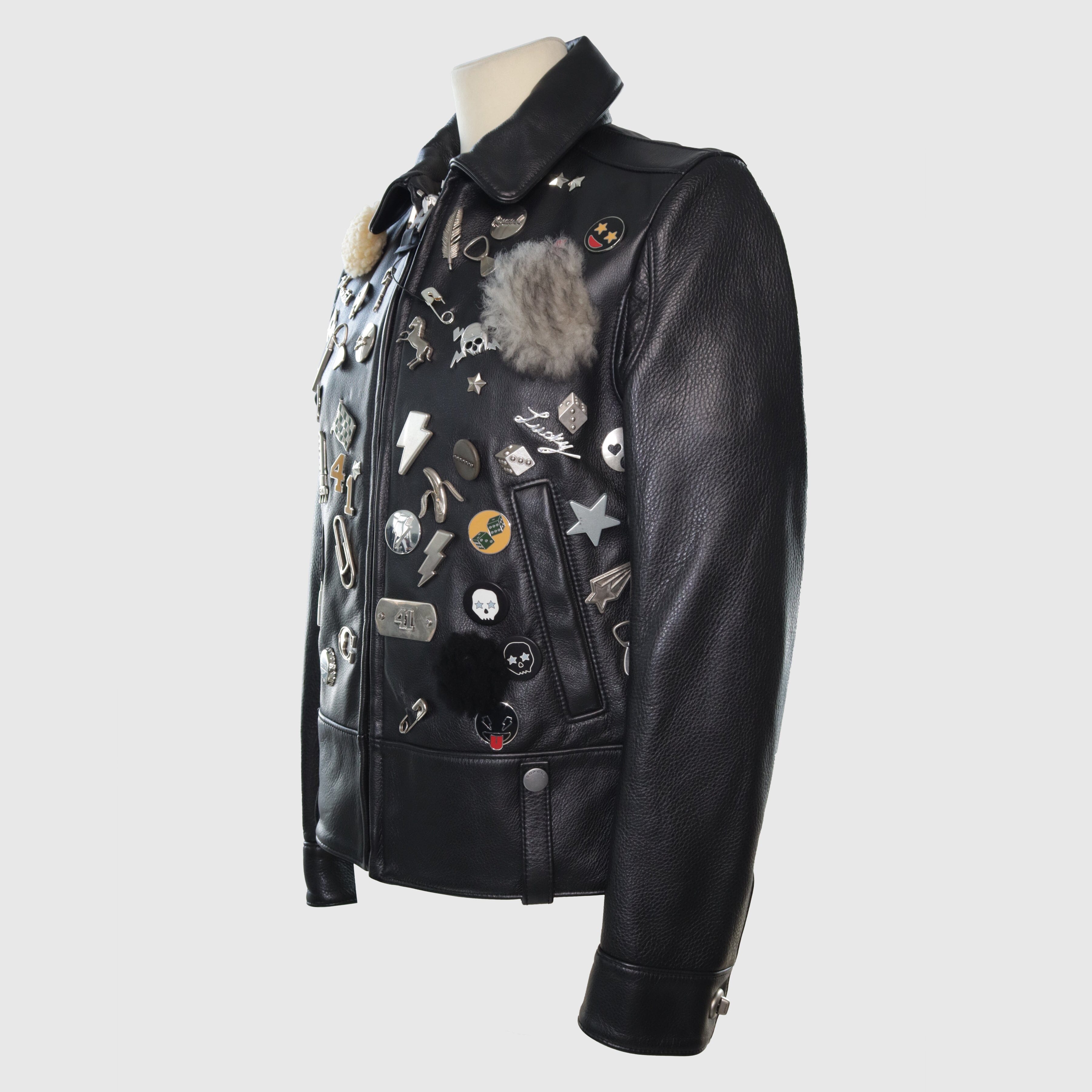 Black Forever Racer Pin Jacket Clothing Coach 