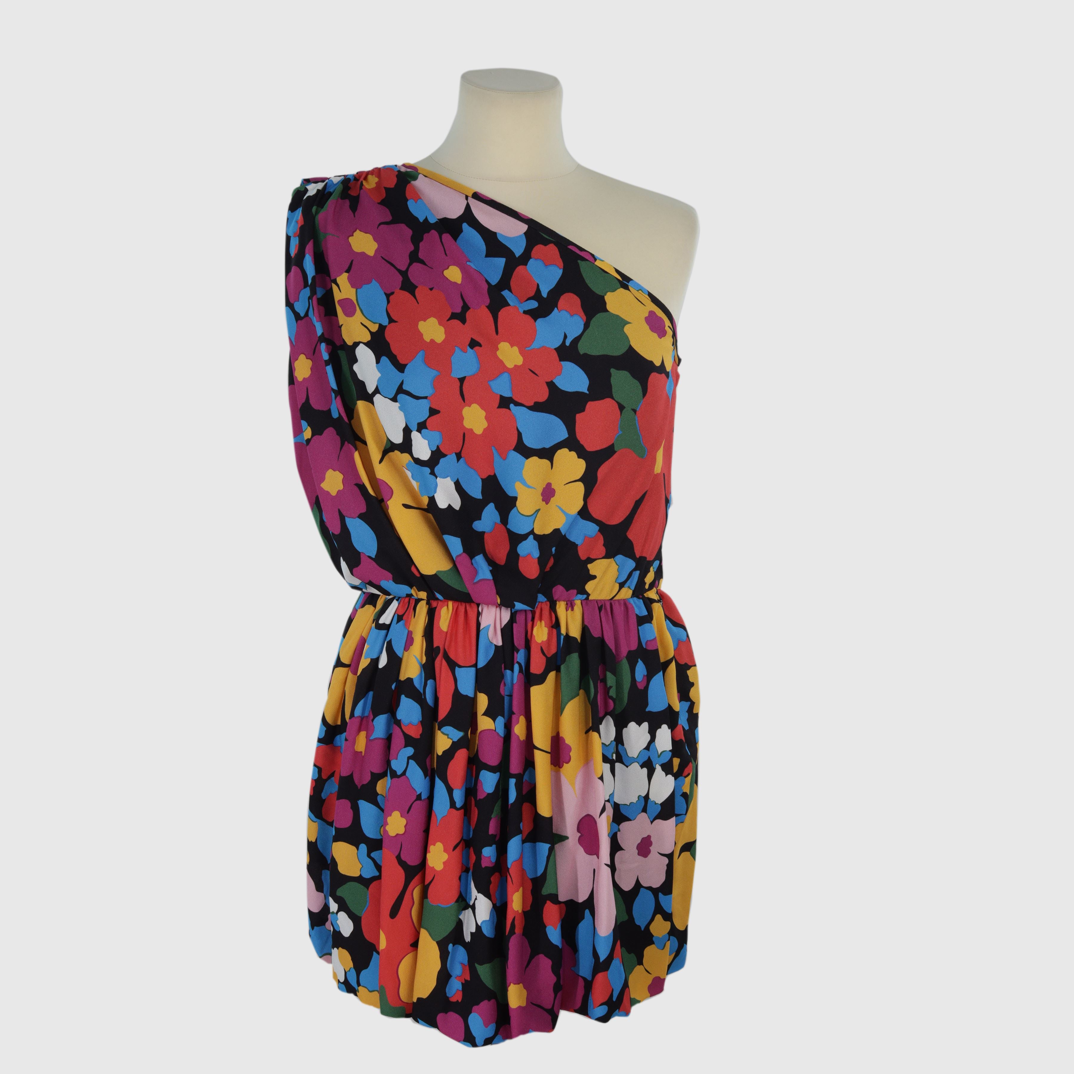 Multicolor Floral Sable Gisele Midi Dress Clothing Saint Laurent 