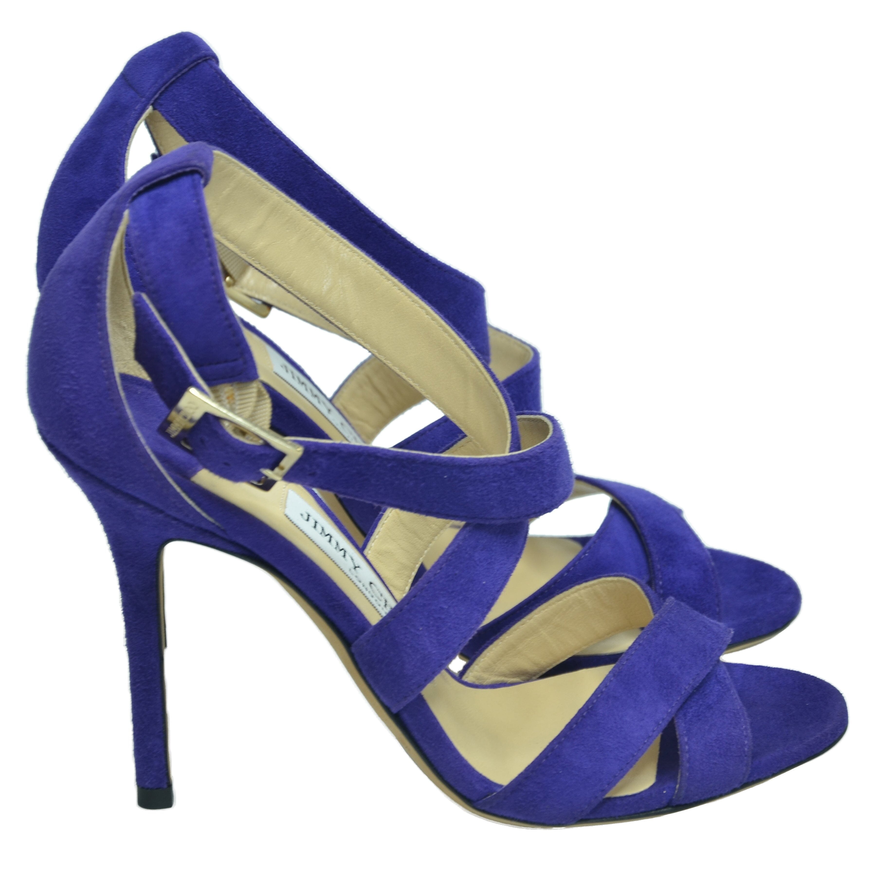 Inidigo Louise Strappy Ankle Strap Sandals Shoes Jimmy Choo