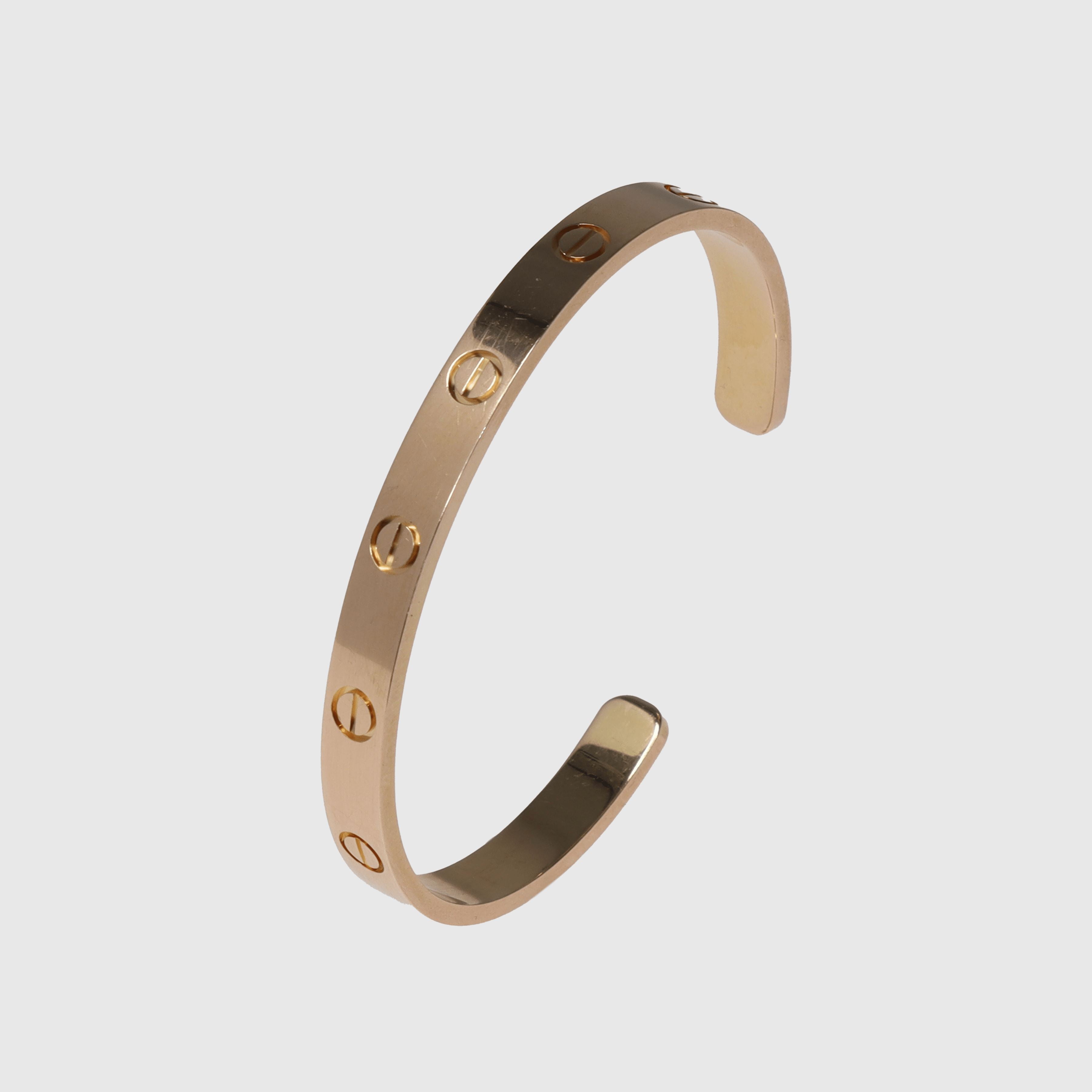 Rose Gold Love Open Cuff Bangle 17mm