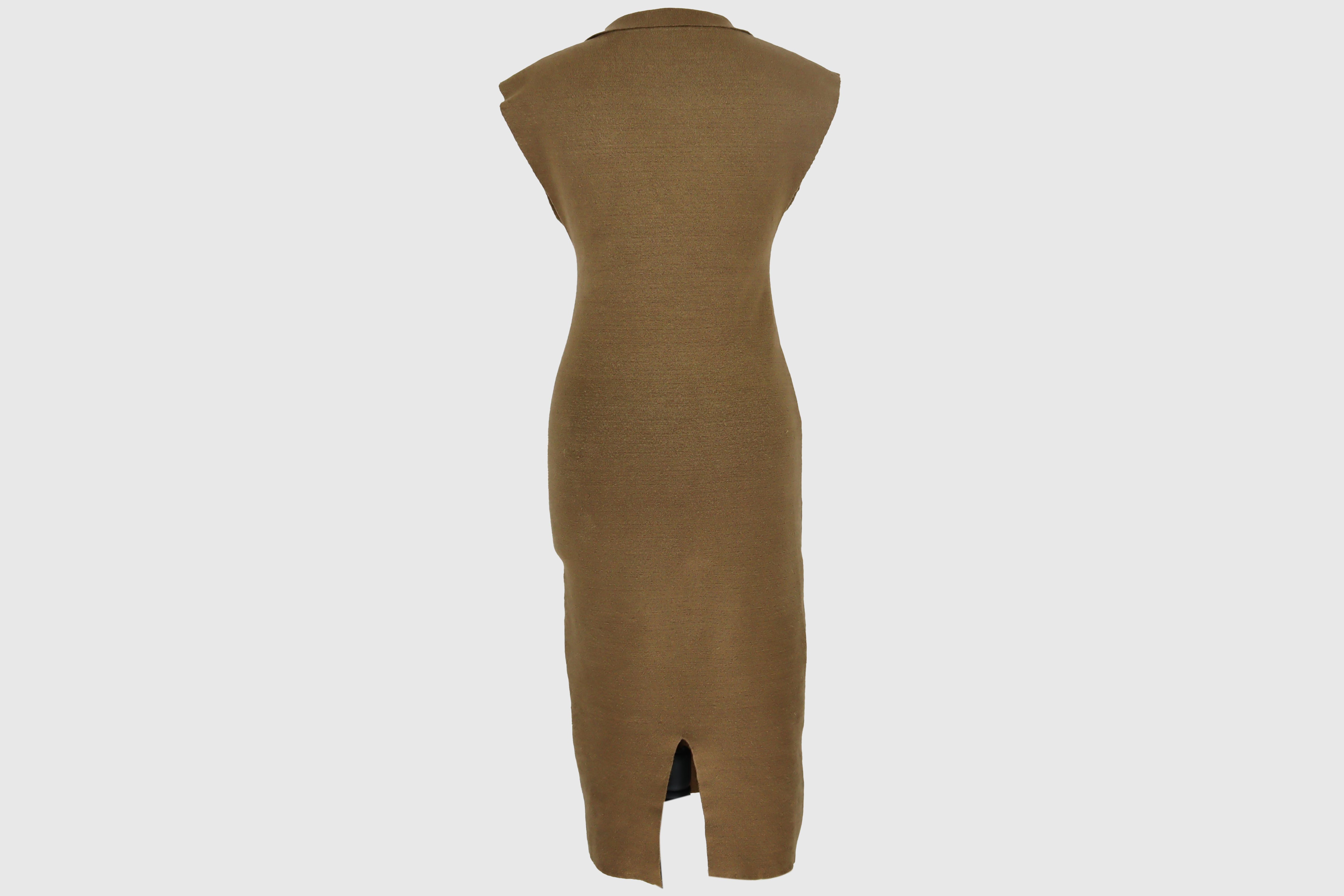 Khaki Short Sleeve Midi Dress Clothing Jacquemus 
