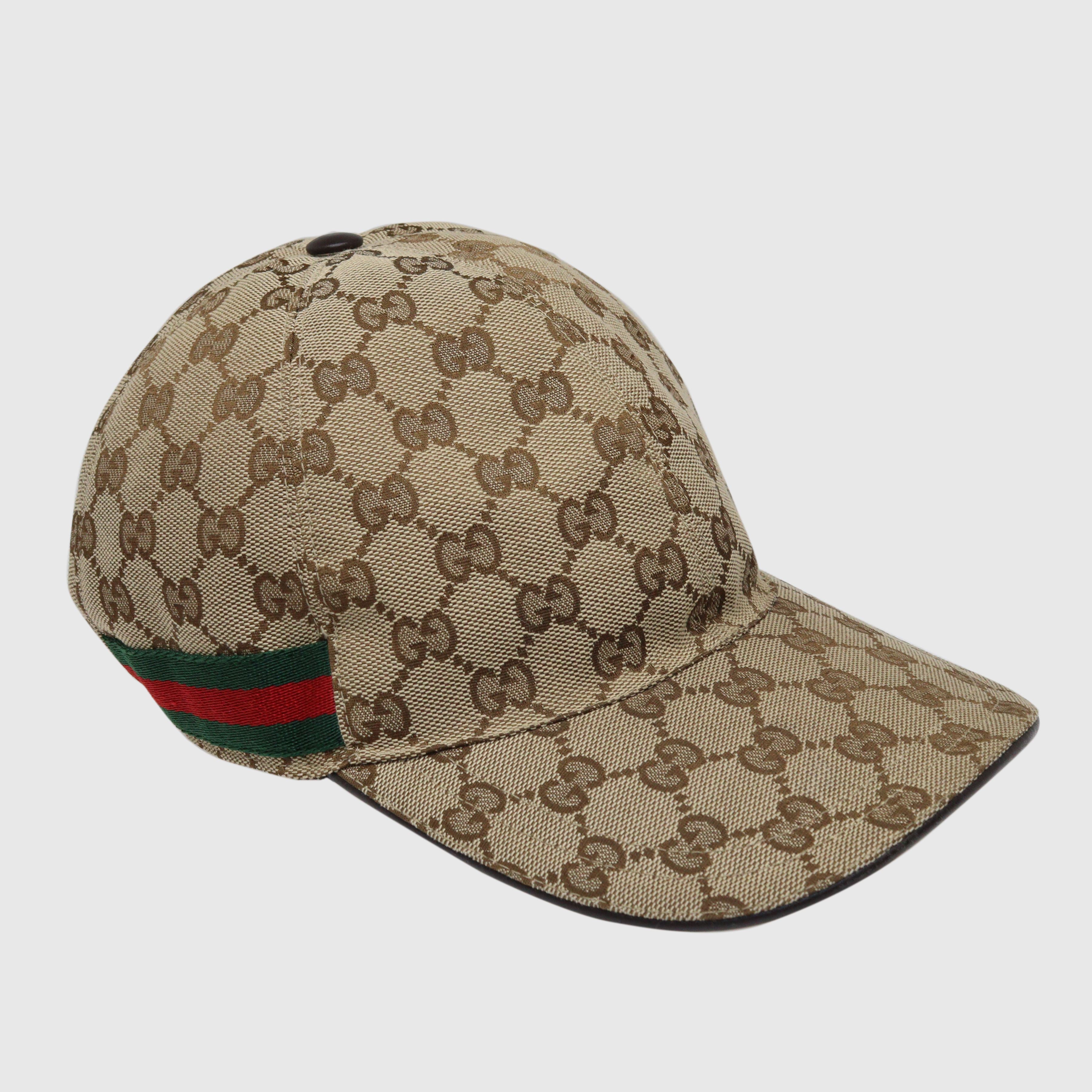 Brown GG Web Stripe Baseball Cap Hat Gucci 