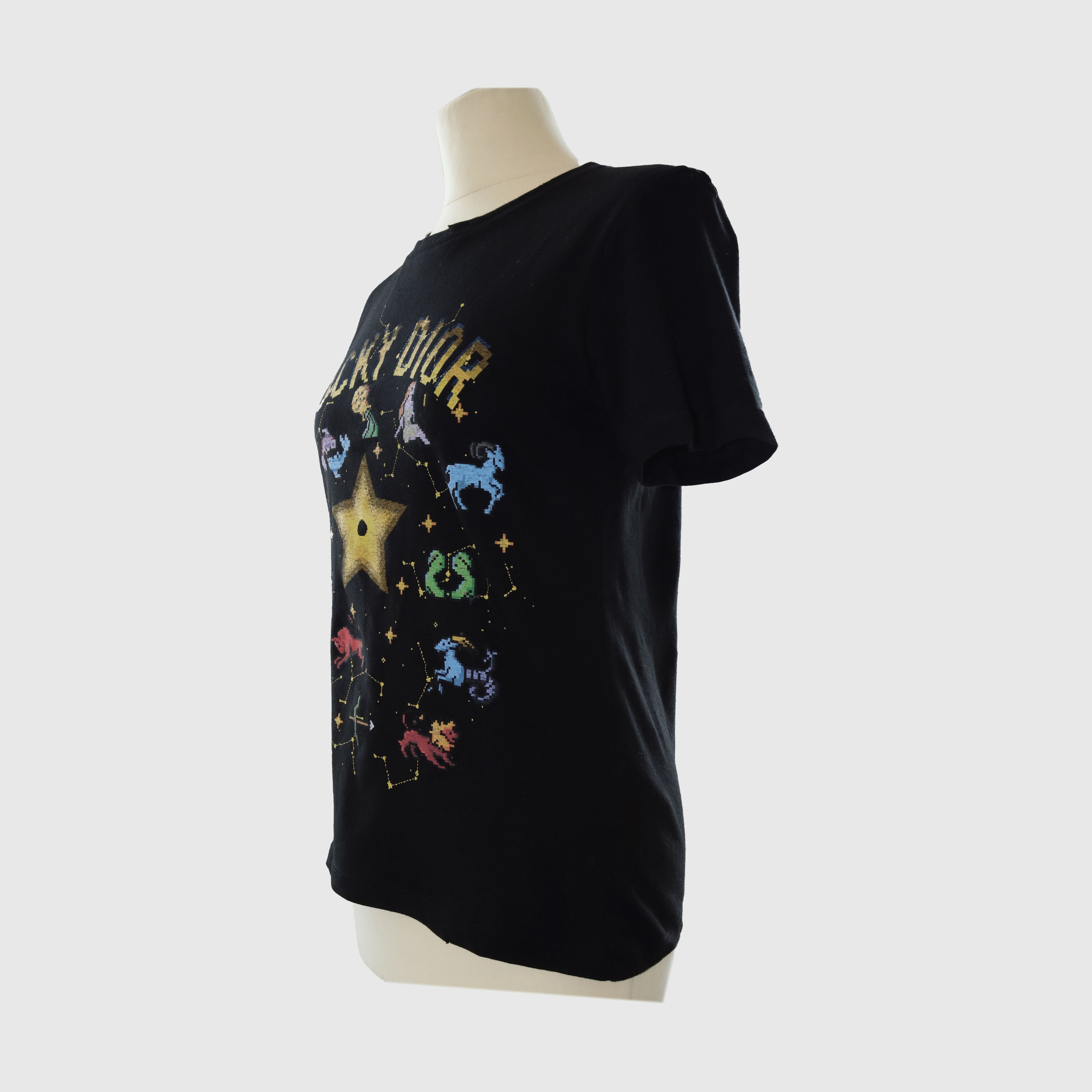 Multicolor Lucky Dior Zodiac Print T Shirt