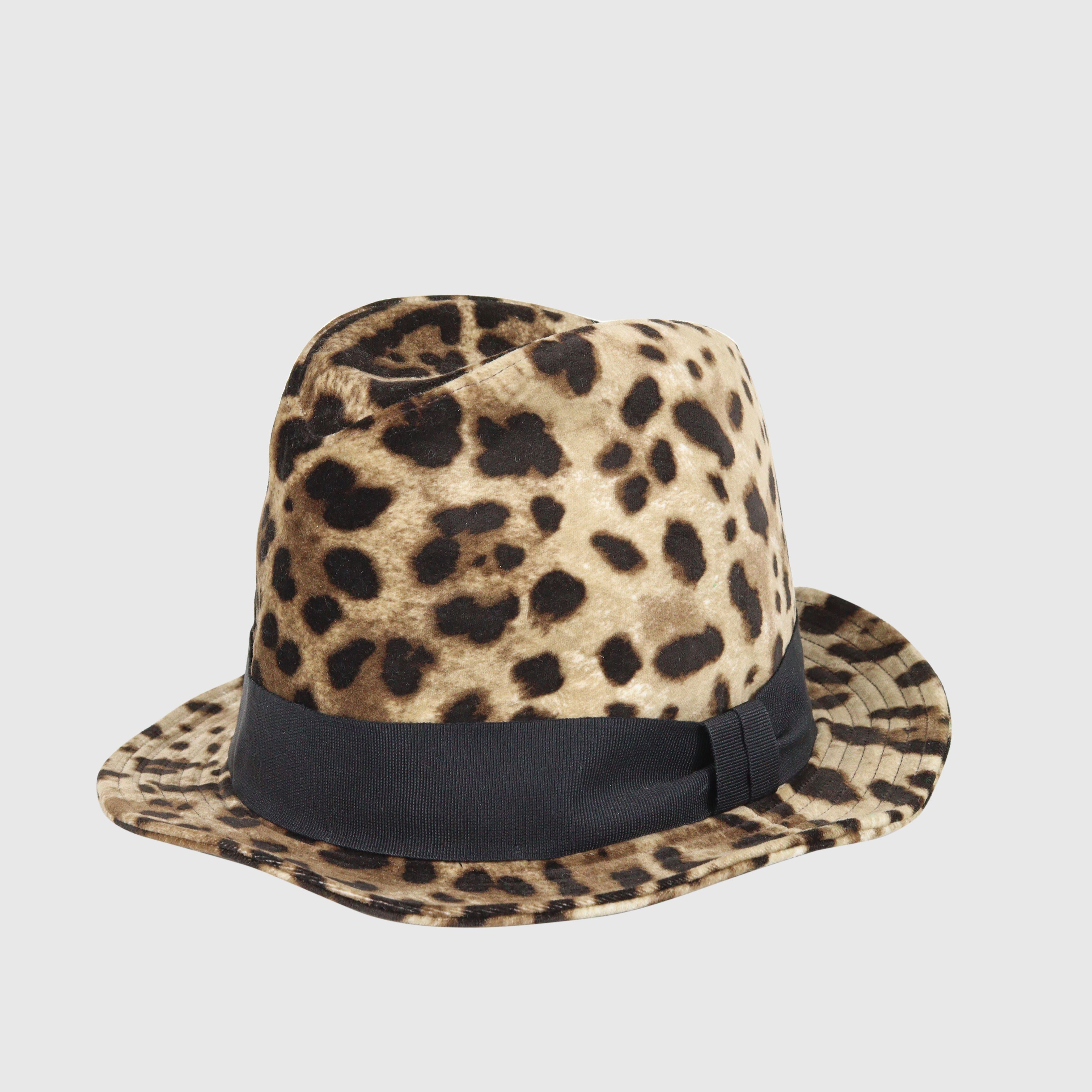Leopard Print Fedora Hat Accessories Dolce & Gabbana 