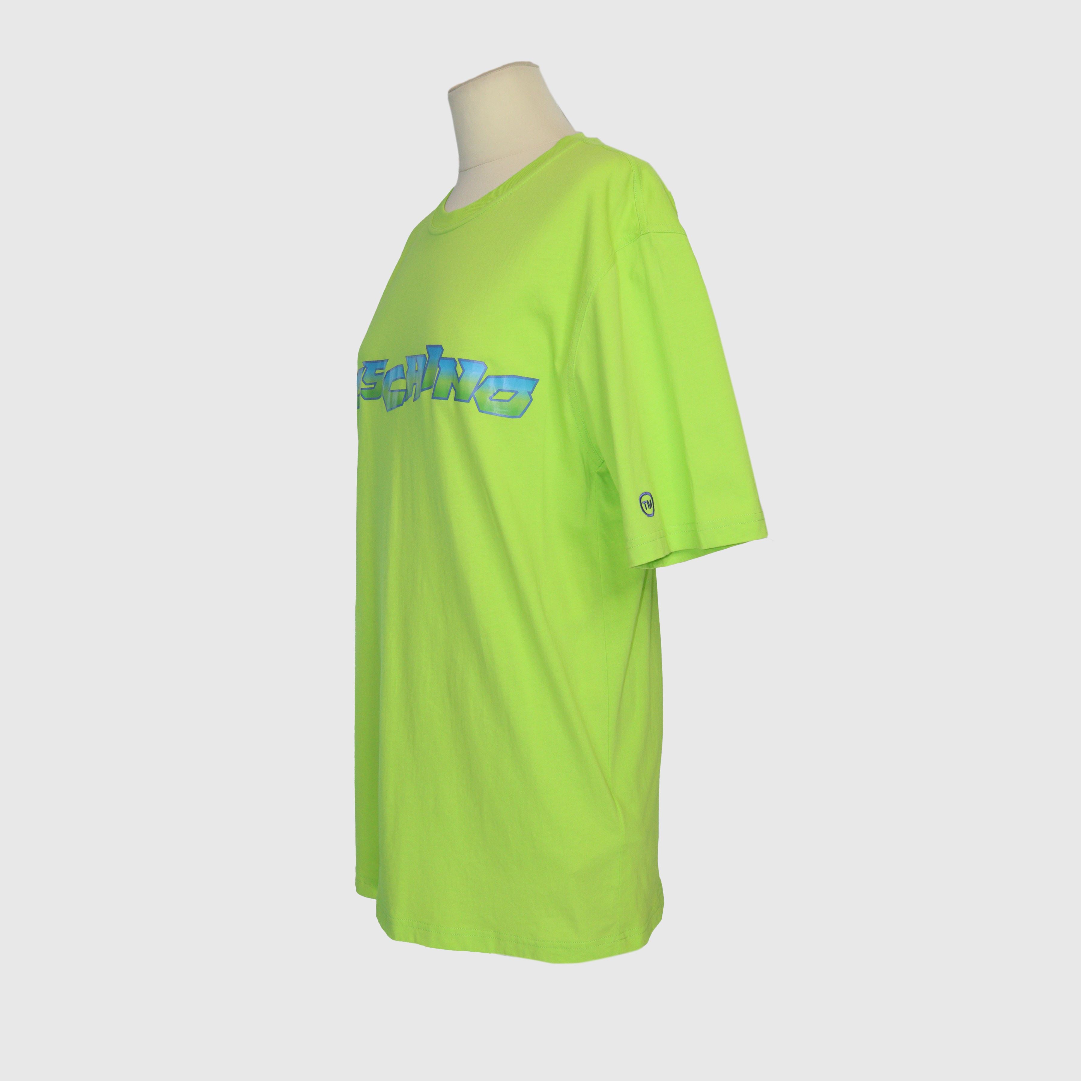 Lime Green Printed Crew T Shirt Clothing Moschino 