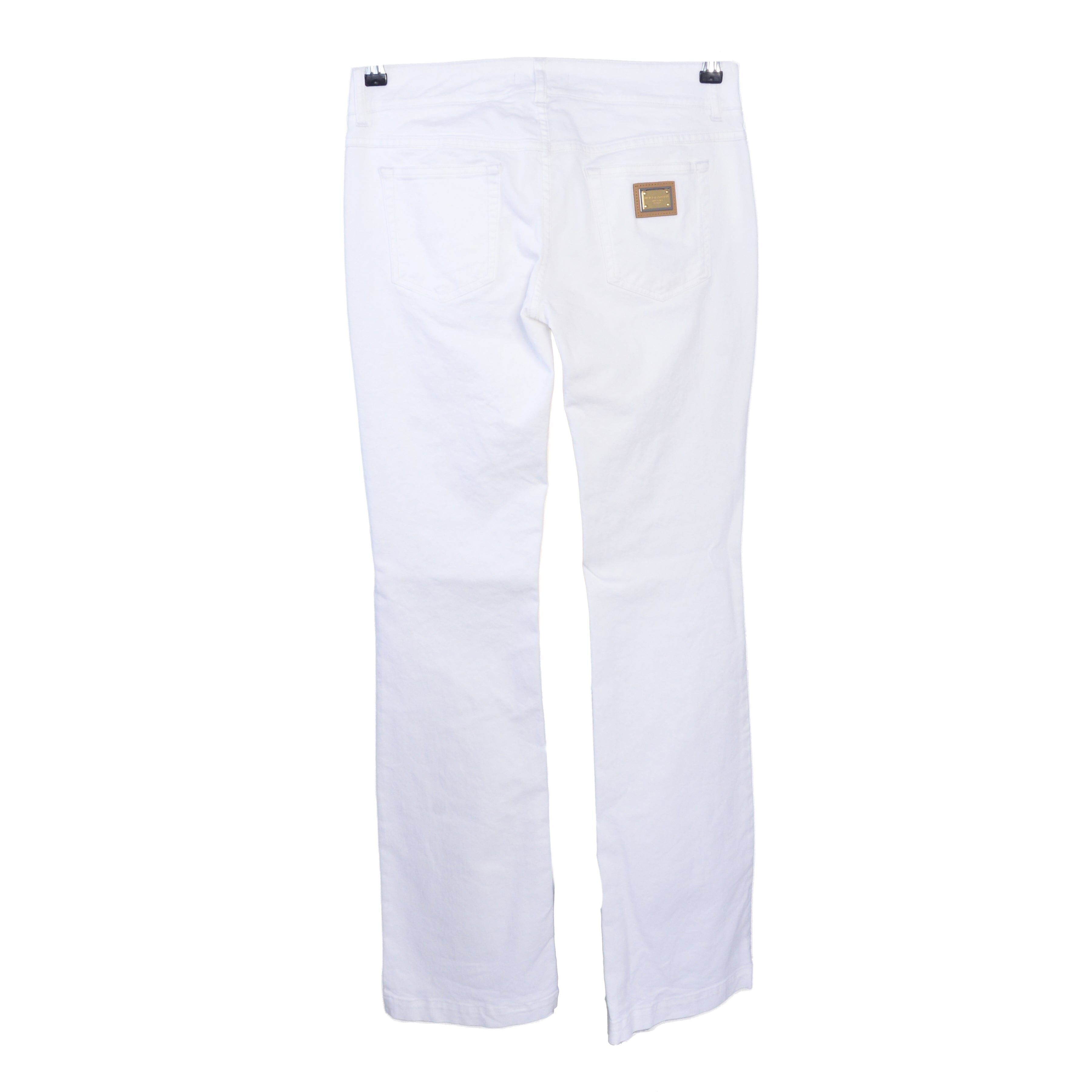 White Boot Leg High Waist Jeans Clothing Dolce & Gabbana