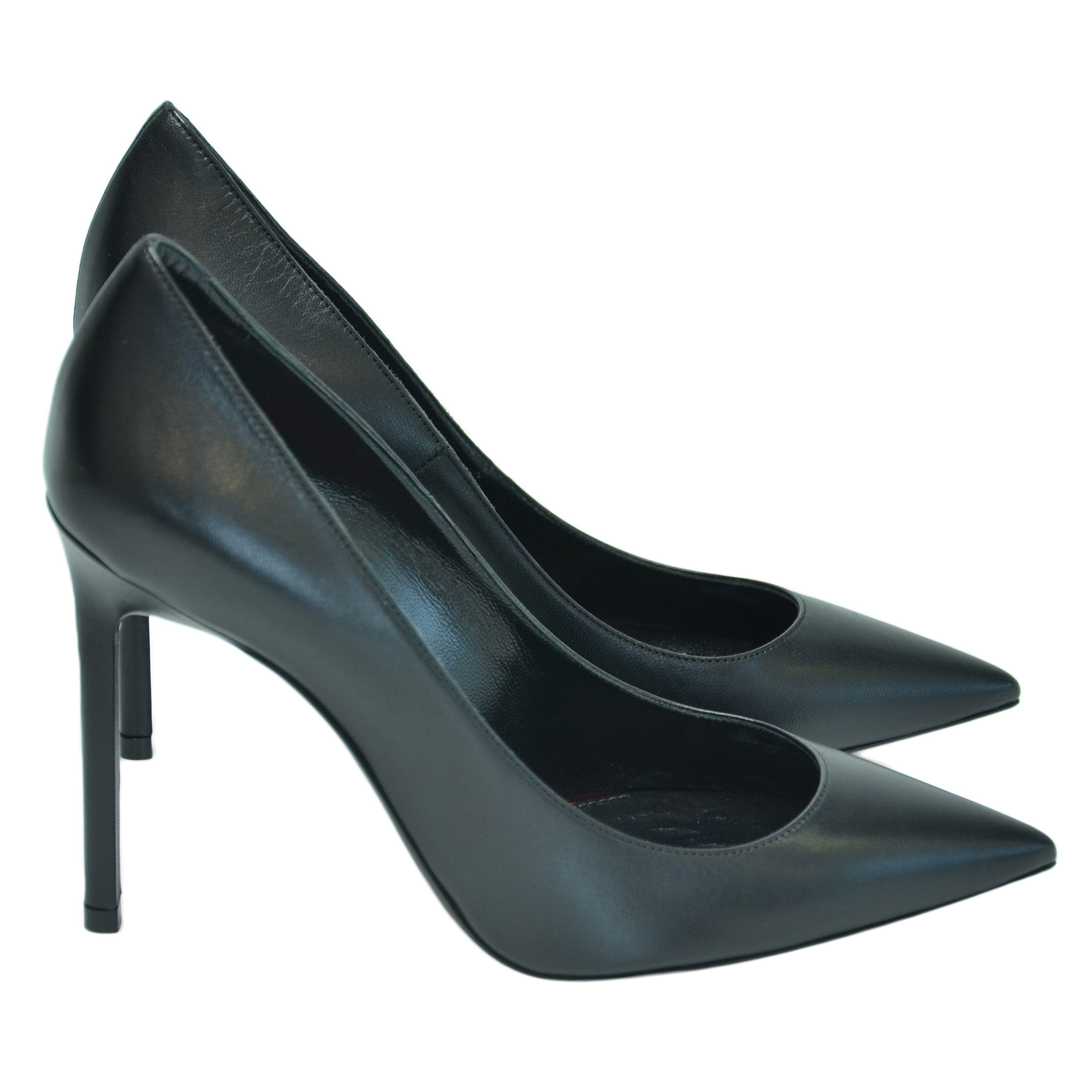 Black Anja Pointed Toe Pumps Shoes Saint Laurent 