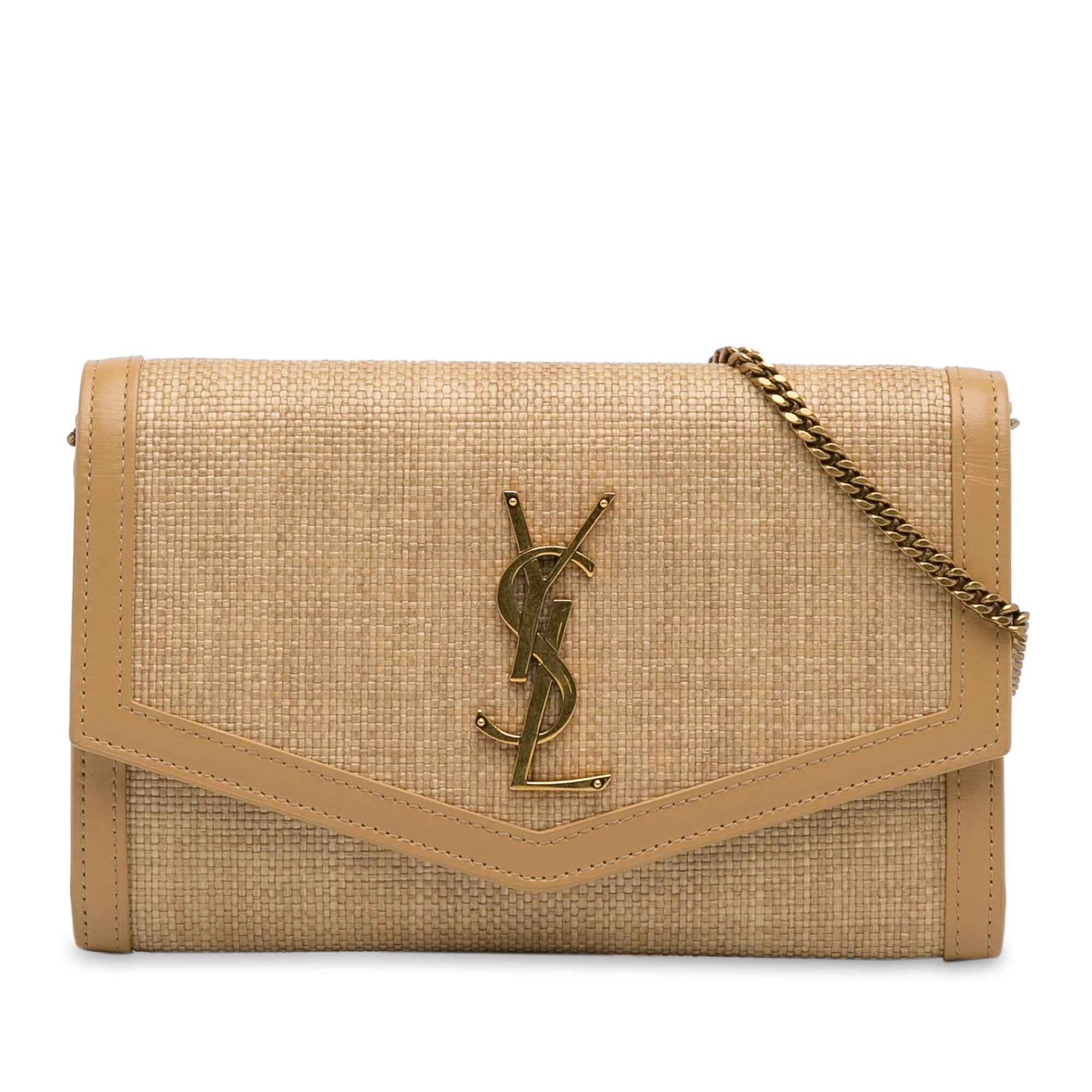 Monogram Raffia Uptown Wallet on Chain Image#1