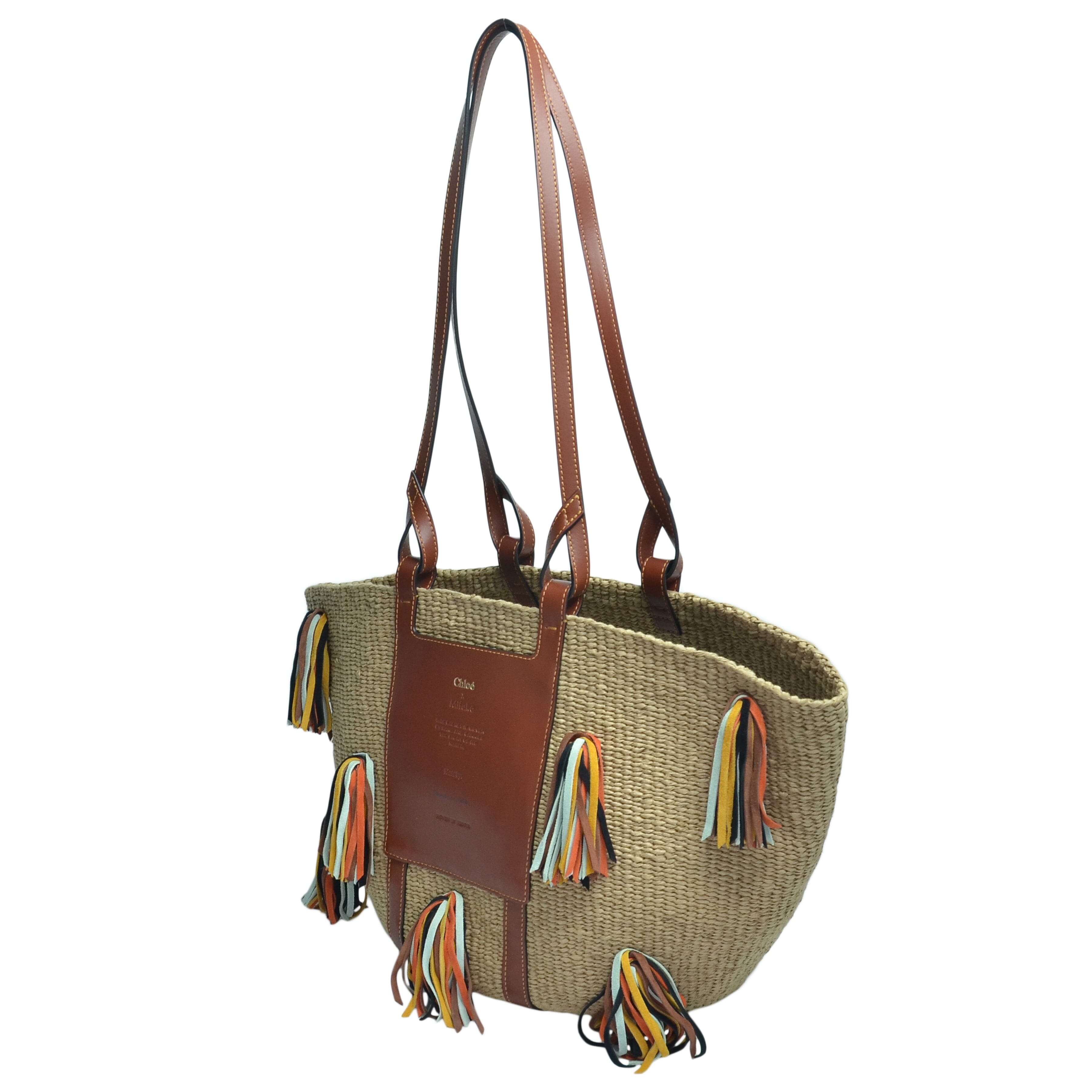 ChloeBrown Tassel Large Basket Bag Bag Chloe