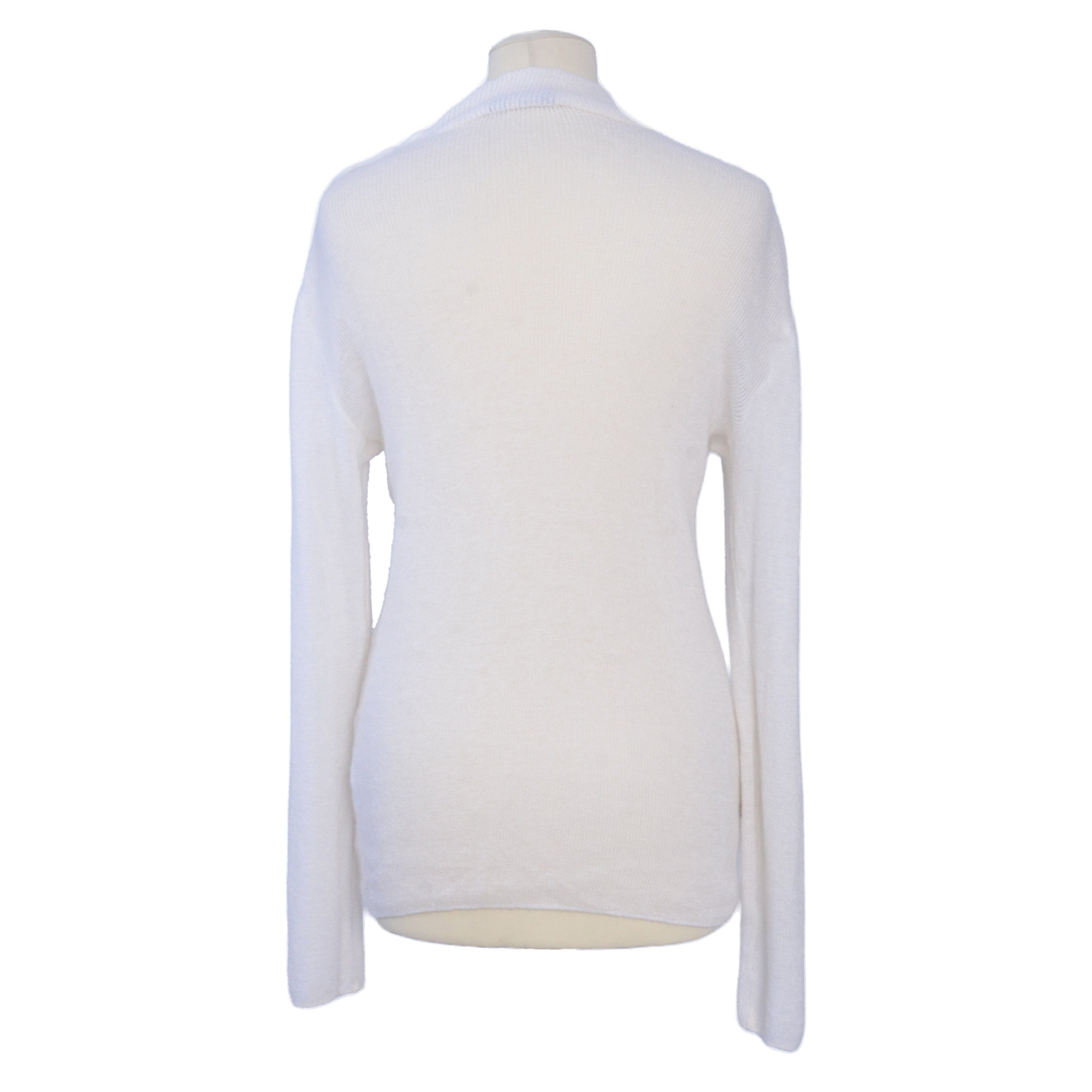 White Knitted Long Sleeve Turtle Neck Sweater Clothing Balmain