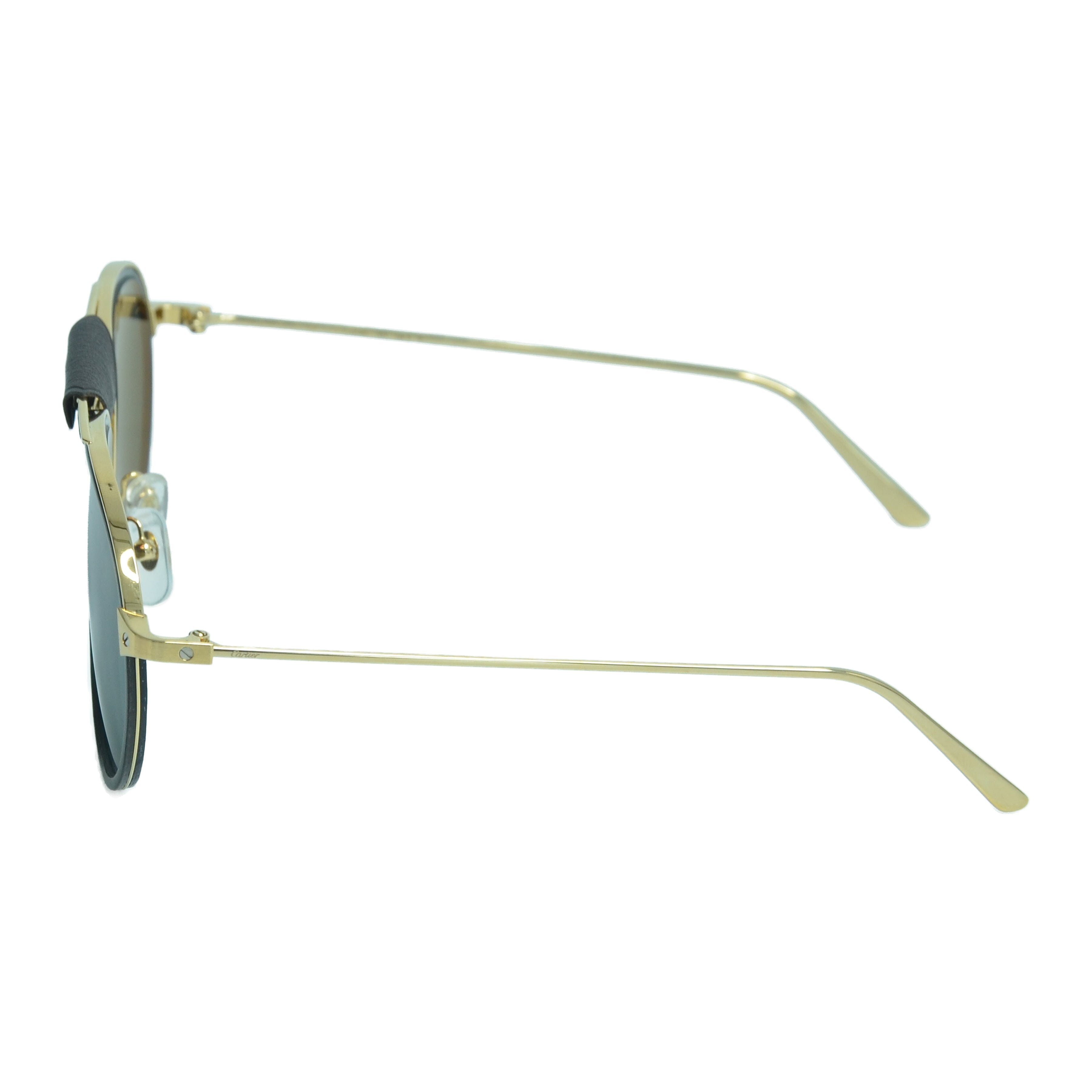 Aviator Metal Wood Carbon Gold Santos de Cartier Sunglasses Accessories Cartier