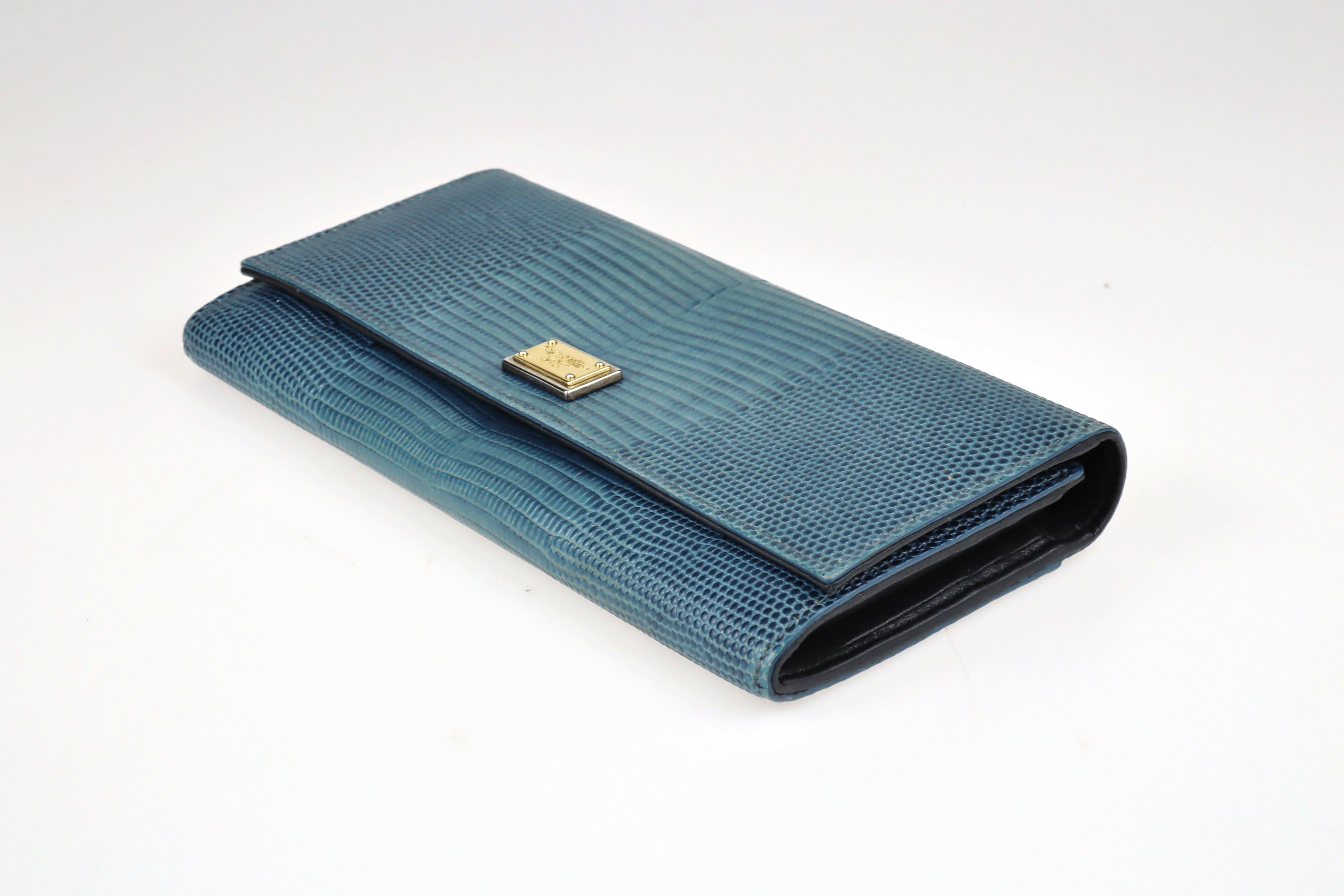 Dark Turquoise Continental Wallet Wallet Dolce & Gabbana 