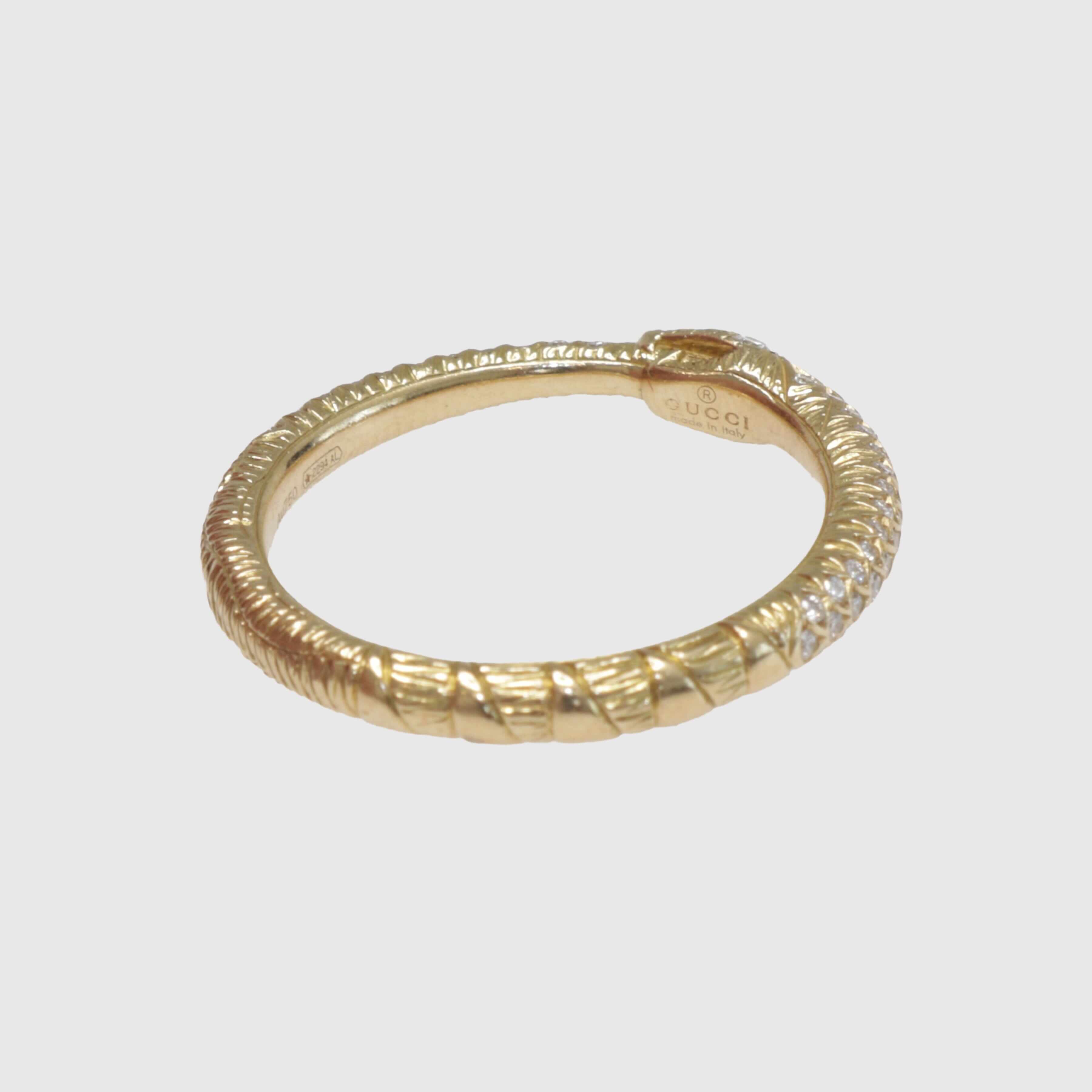 18K Gold Ouroboros Diamond Snake Fine Jewelry Gucci 