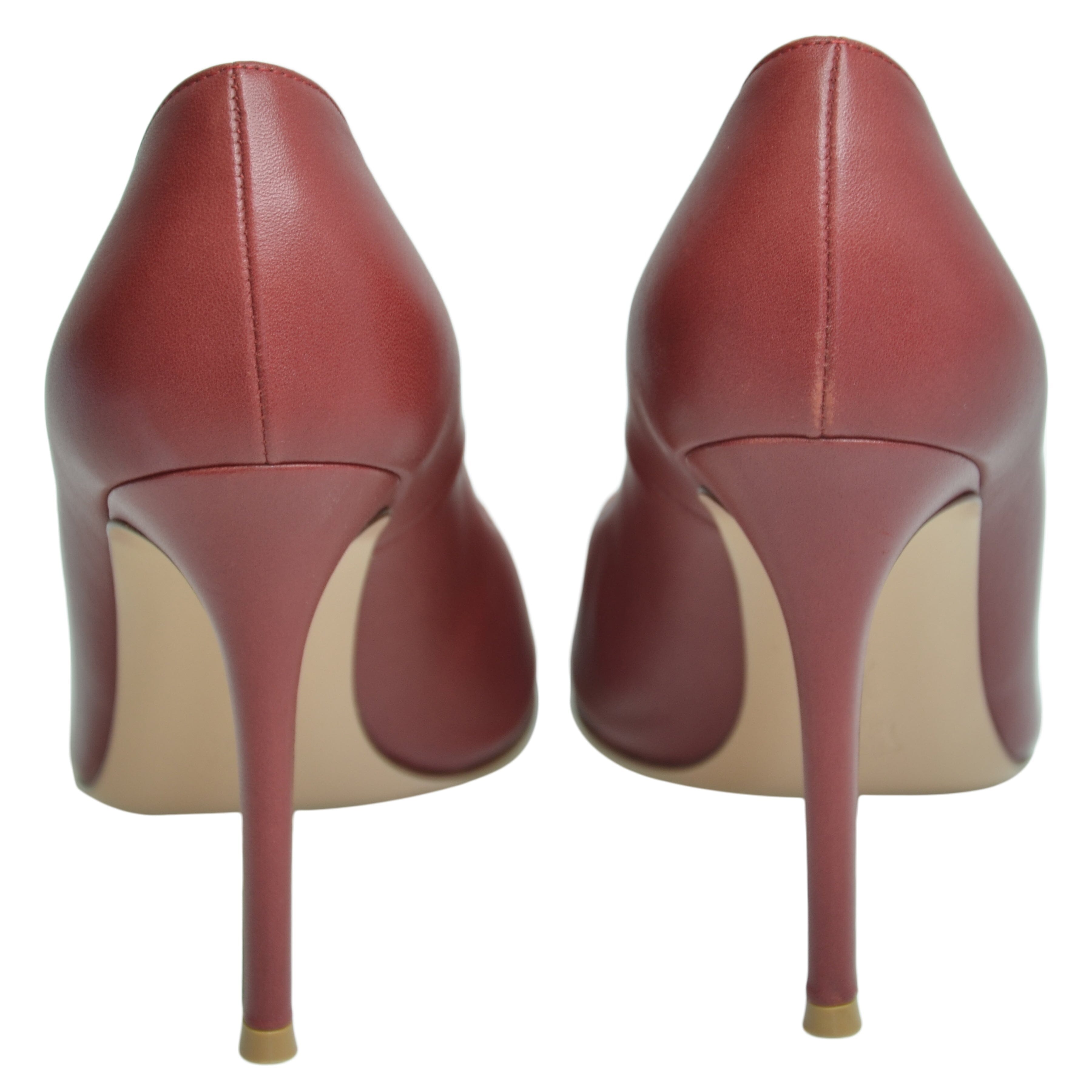 Dark Red Pointed Toe Pumps Shoes Gianvito Rossi