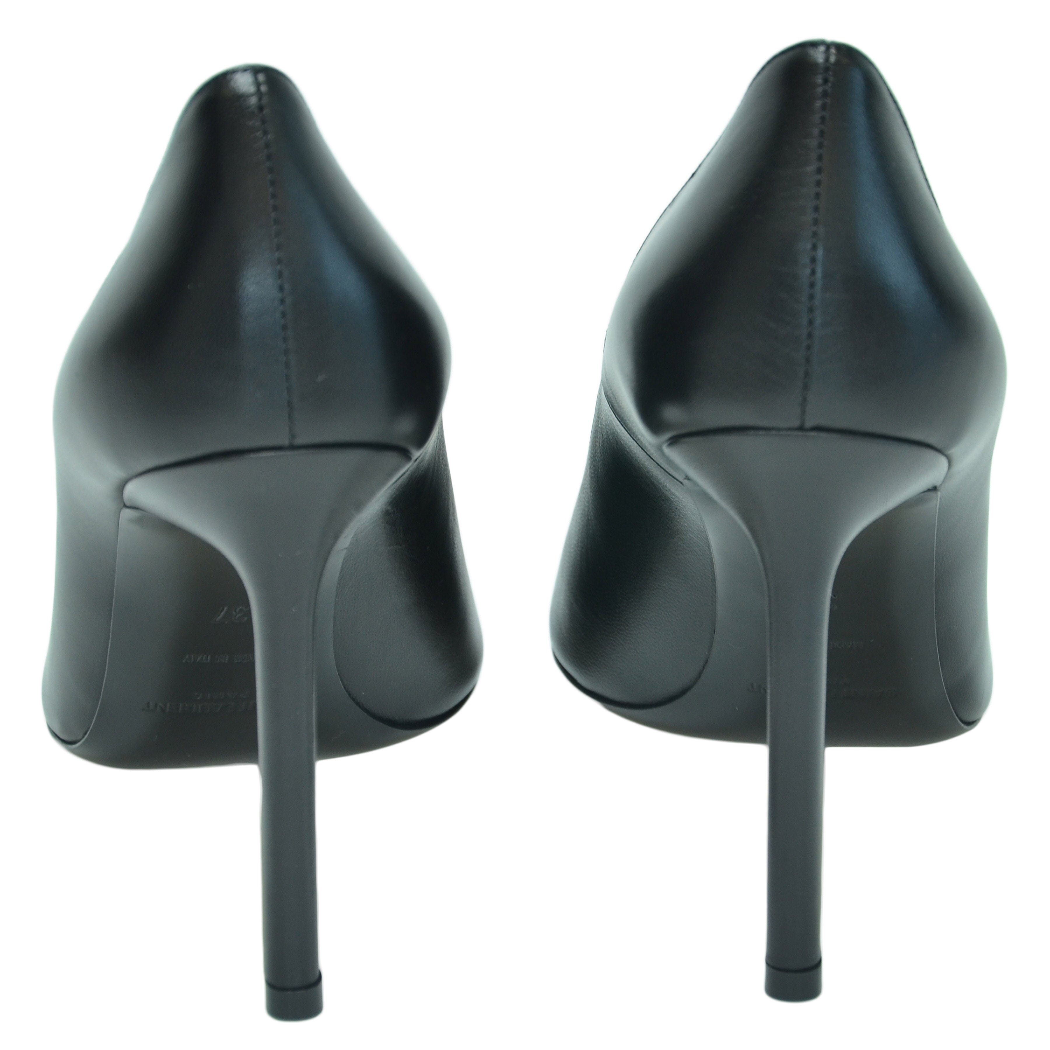 Black Anja Pointed Toe Pumps Shoes Saint Laurent 