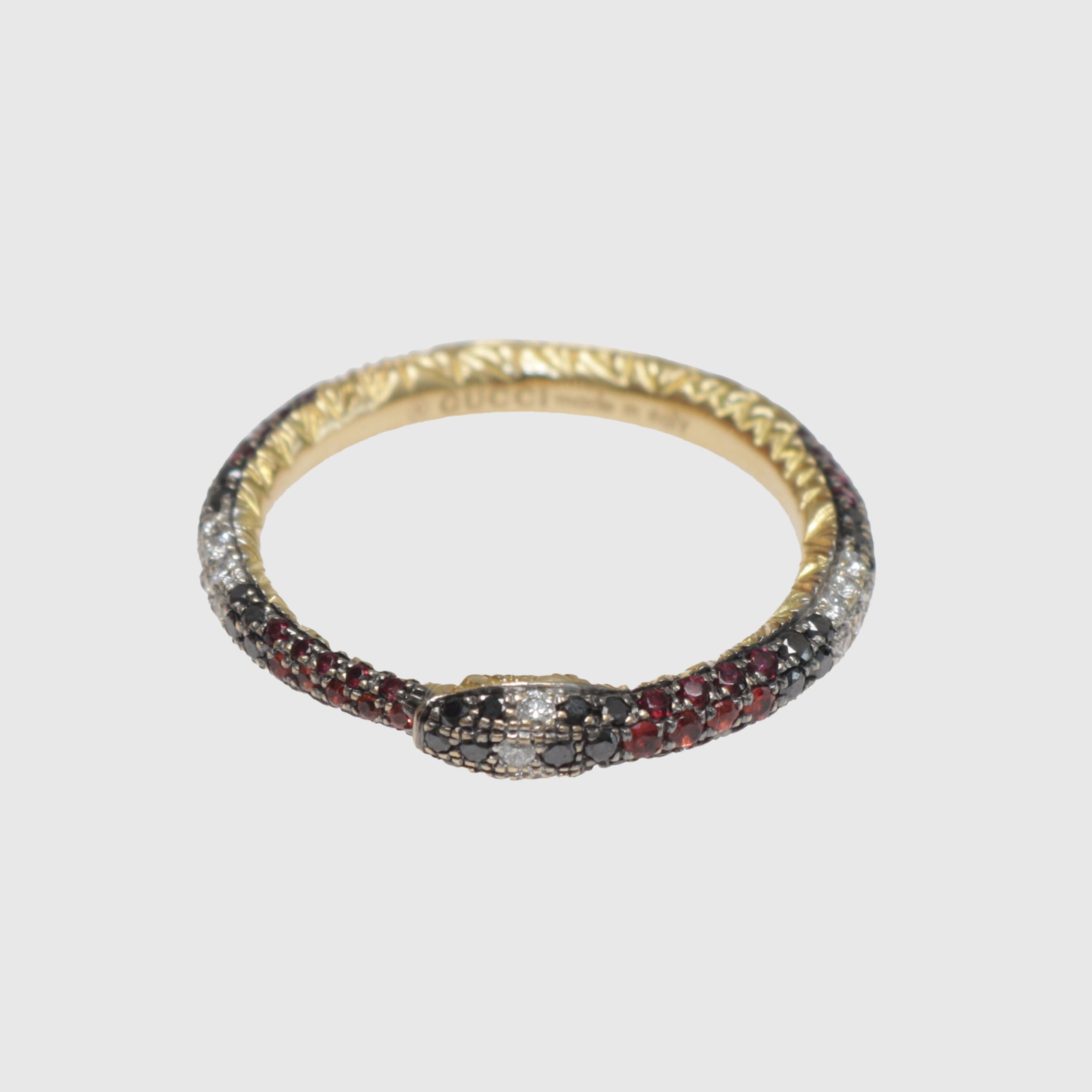 Ouroboros Diamond & Stone Pavé Snake Ring Fine Jewelry Gucci 
